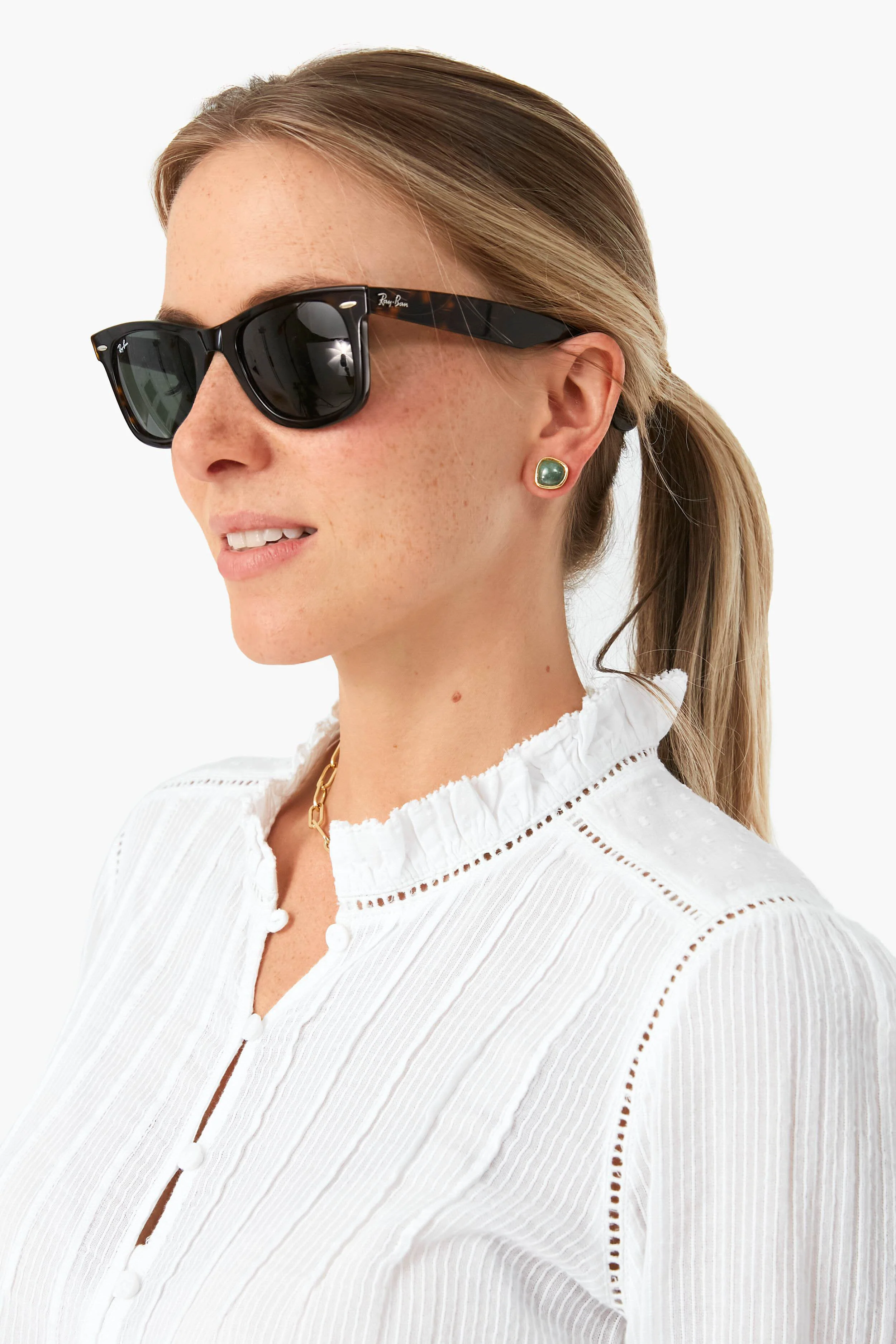 Dark Green Quartz Bay Studs - Image 2