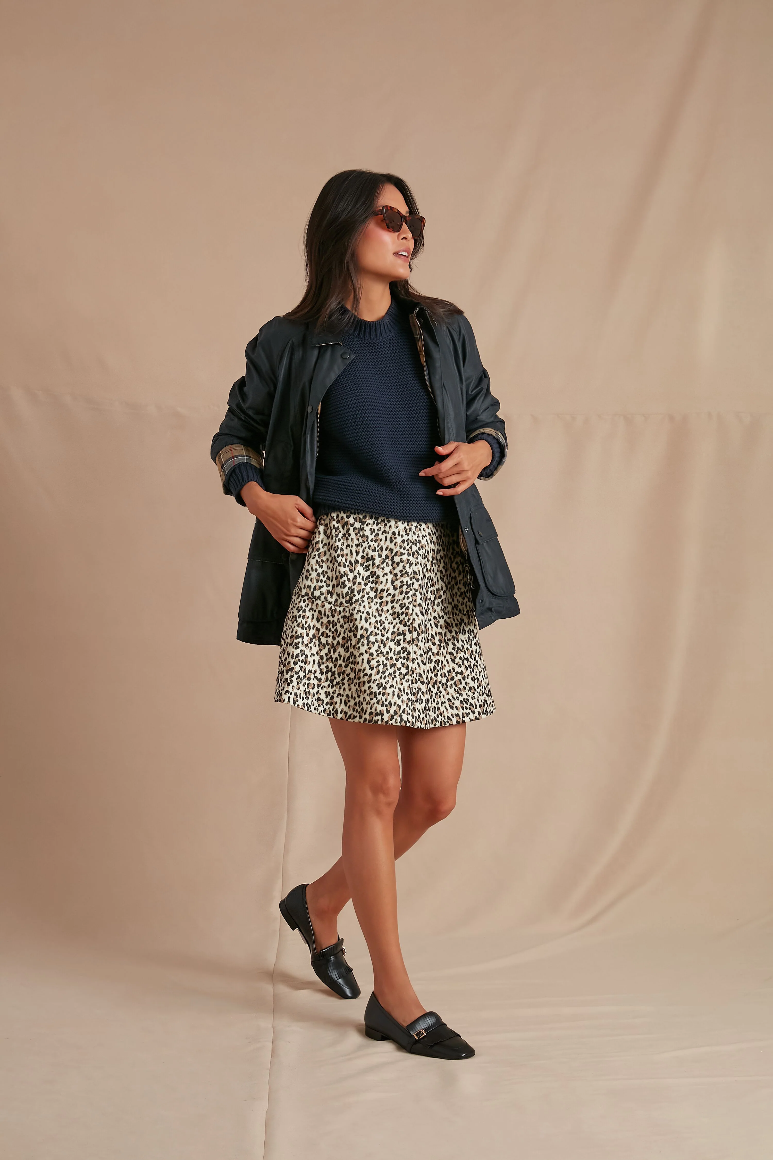 Dark Navy Button Back Crewneck Sweater - Image 9
