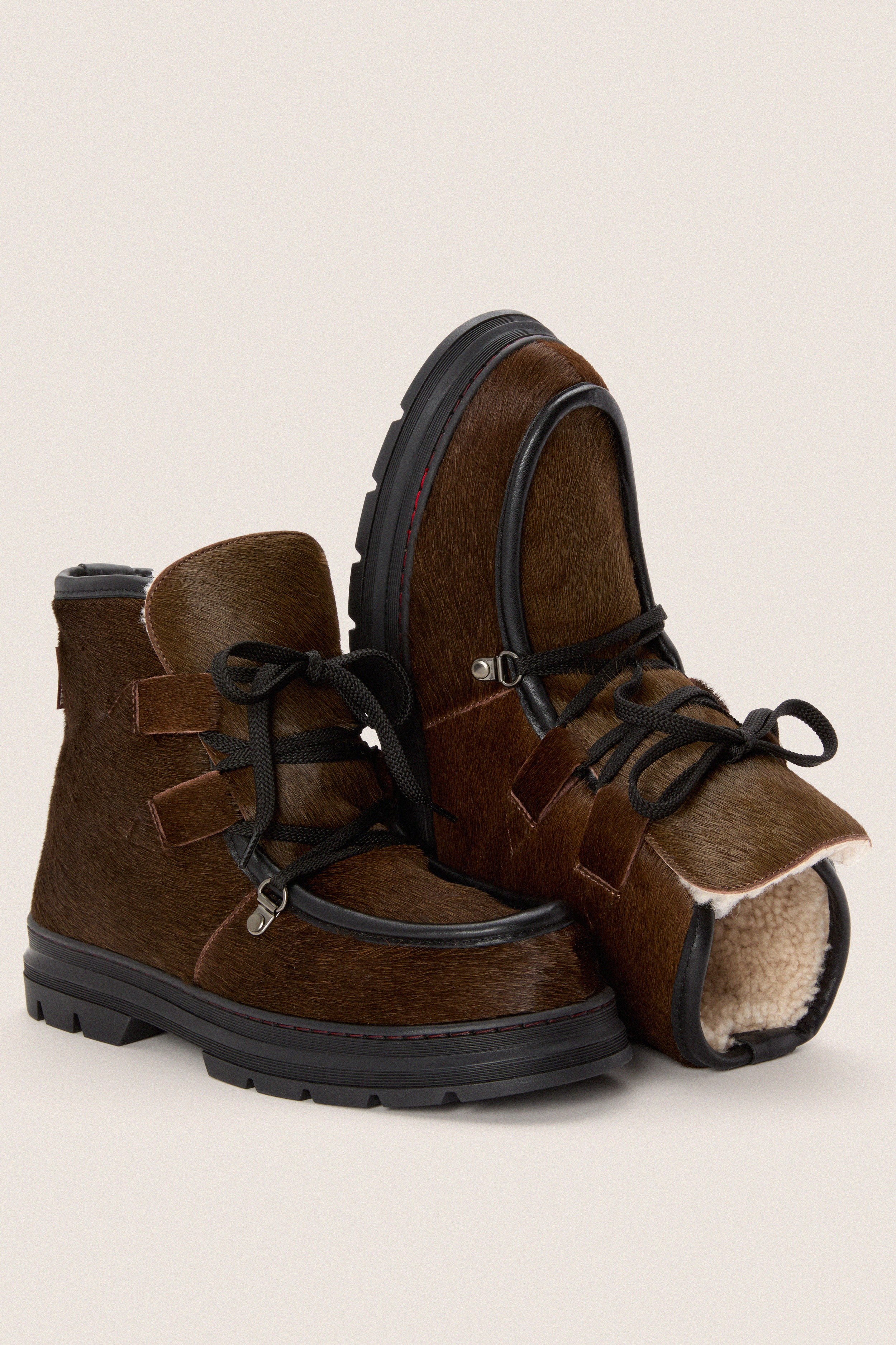 Dark Oak Incredible Pony Shearling-Lined Boots - Image 5