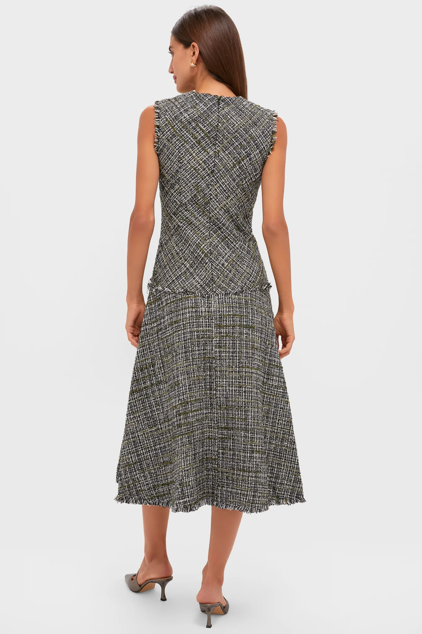 Dark Olive Sleeveless Midi Dress - Image 4