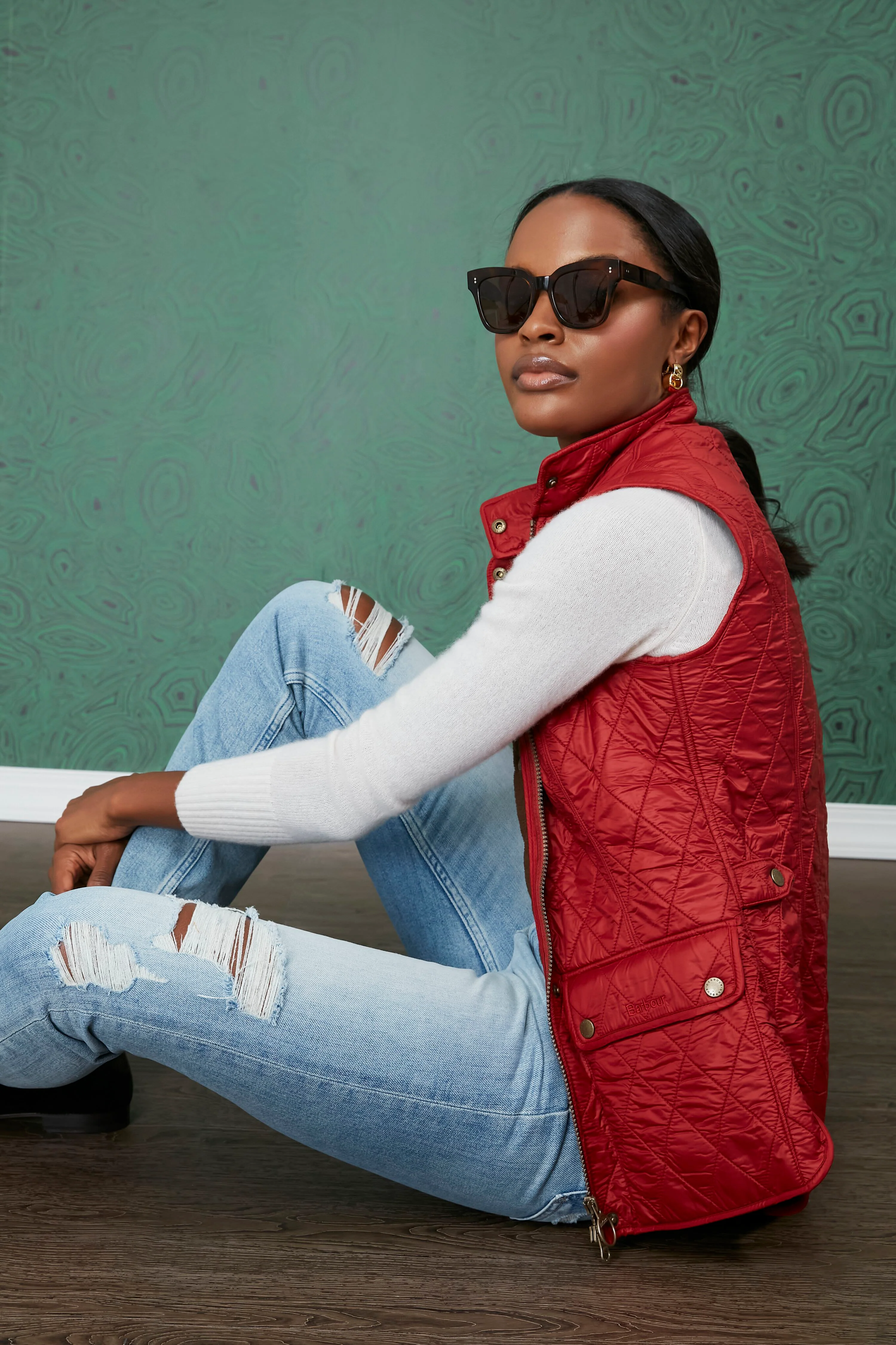 Dark Red Wray Gilet - Image 10