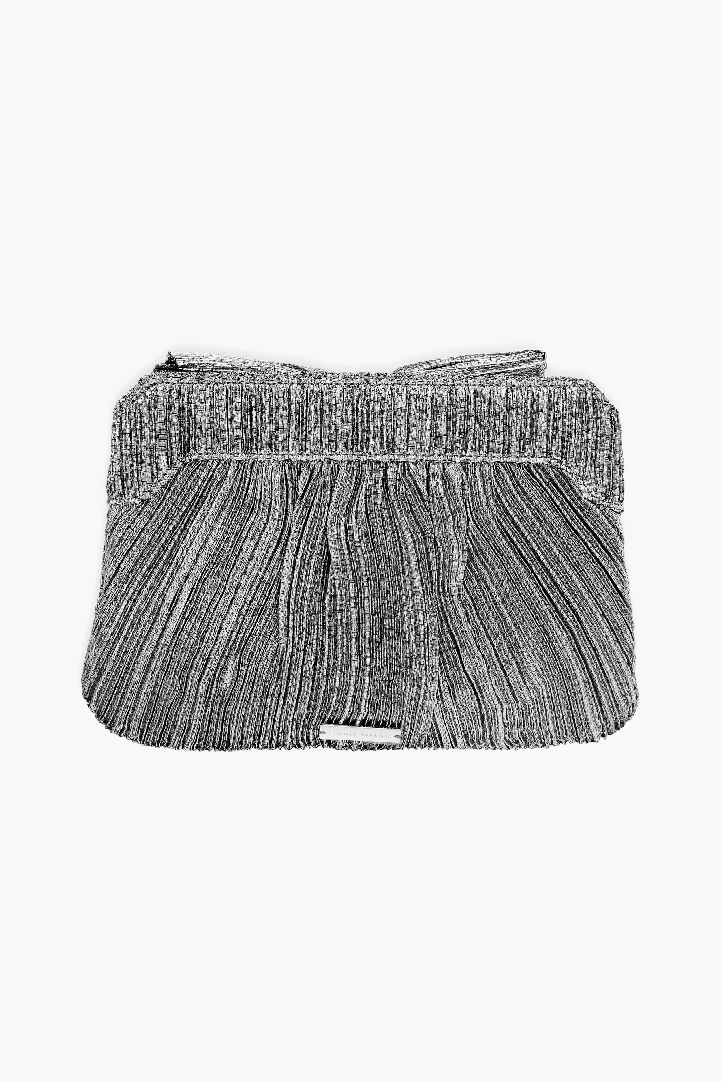 Dark Silver Lame Rayne Clutch - Image 5