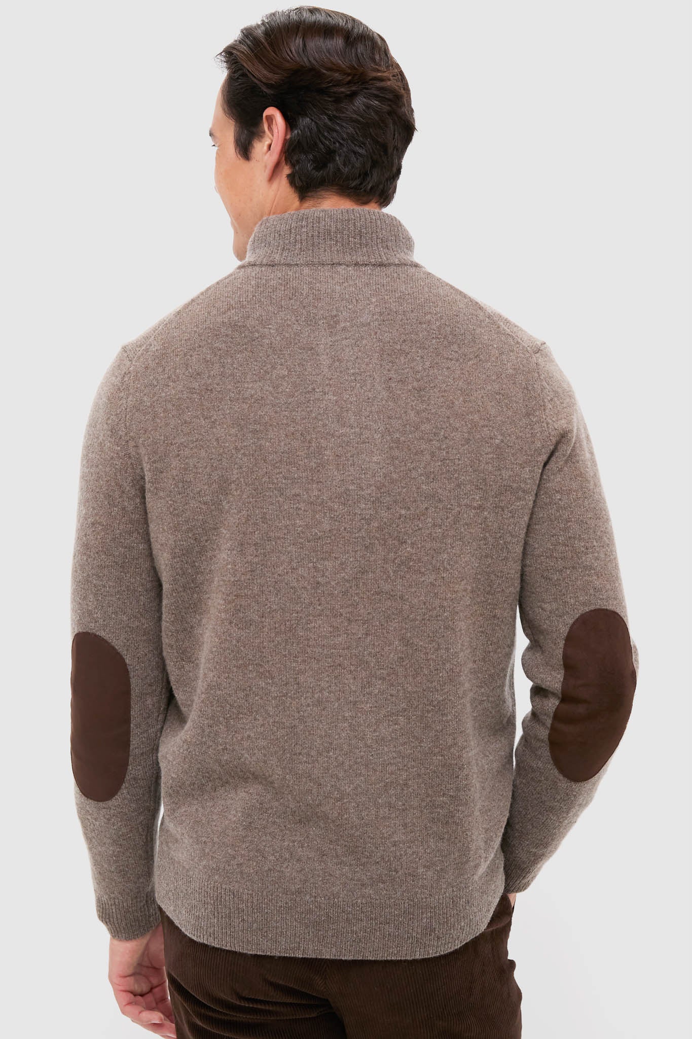 Dark Stone Essential Patch Half Zip Knitted Jumper - Image 4