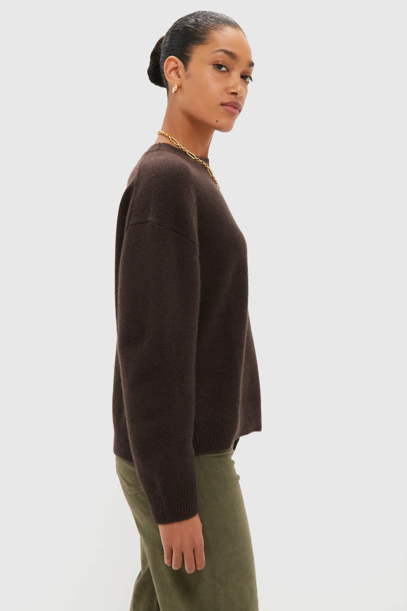 Deep Brown Lee Crew Sweater - Image 3