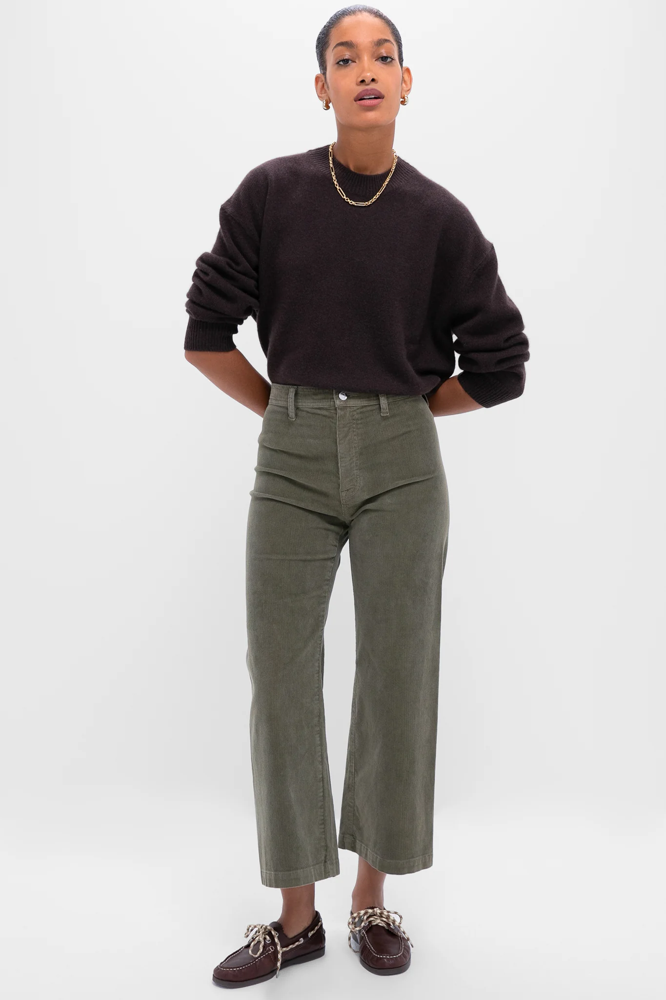 Deep Brown Lee Crew Sweater - Image 6