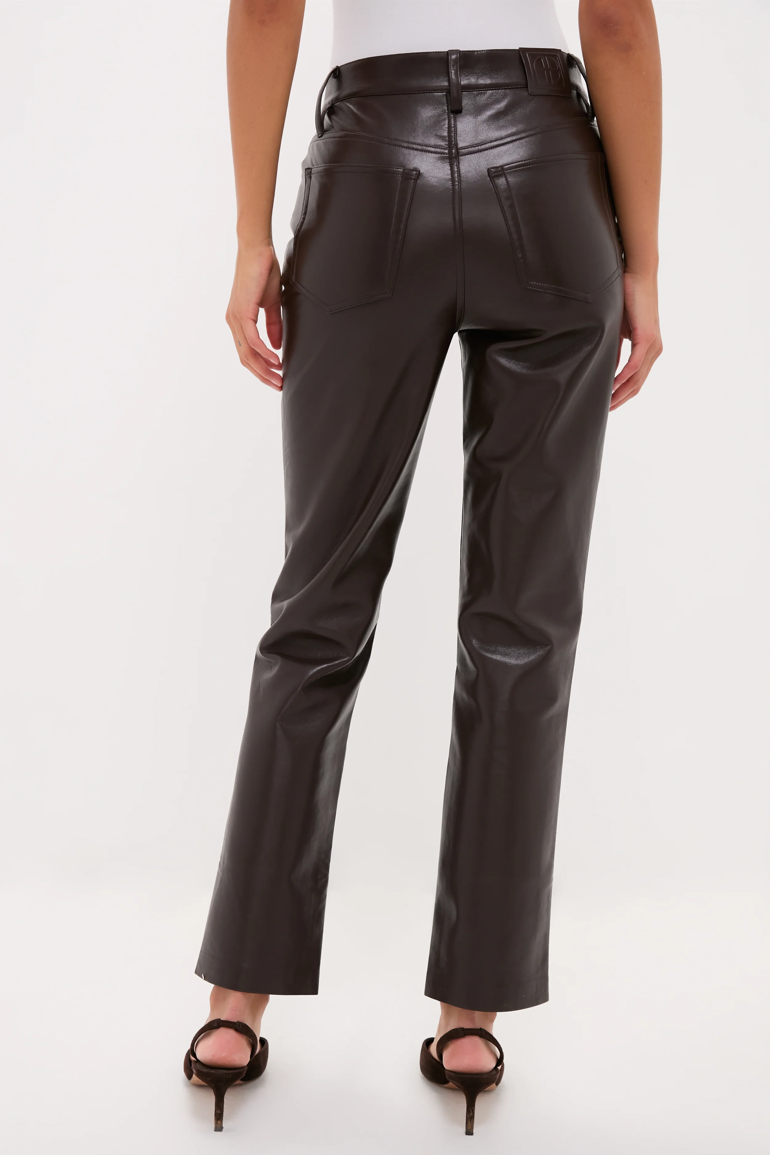 Deep Brown Recycled Leather Bruno Pant - Image 4