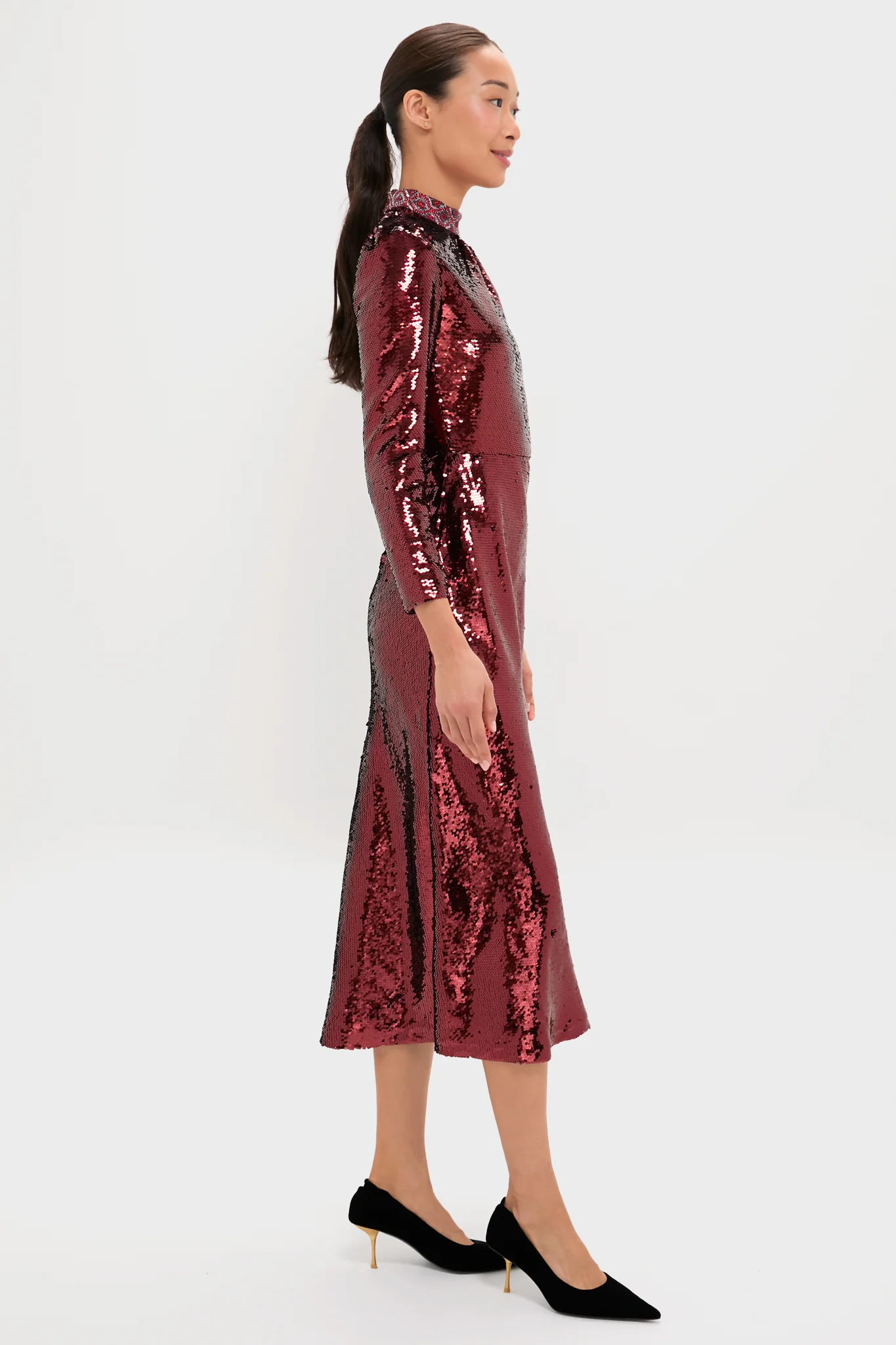 Deep Garnet Sequin Jena Maxi Dress - Image 3
