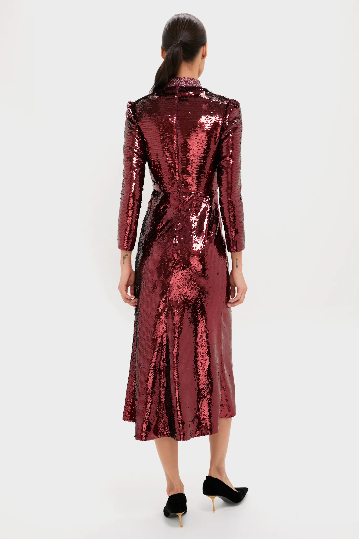 Deep Garnet Sequin Jena Maxi Dress - Image 4