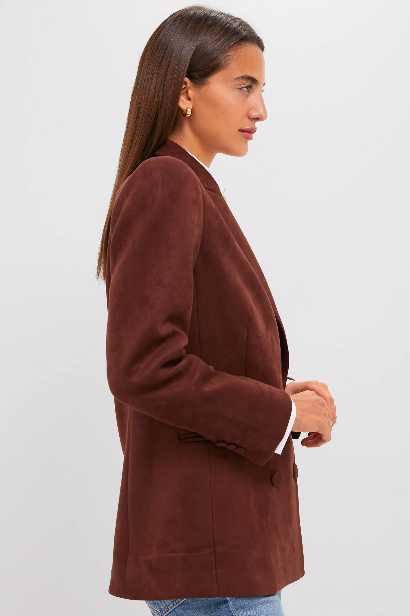 Deep Mocha Vegan Suede Diana Blazer - Image 3