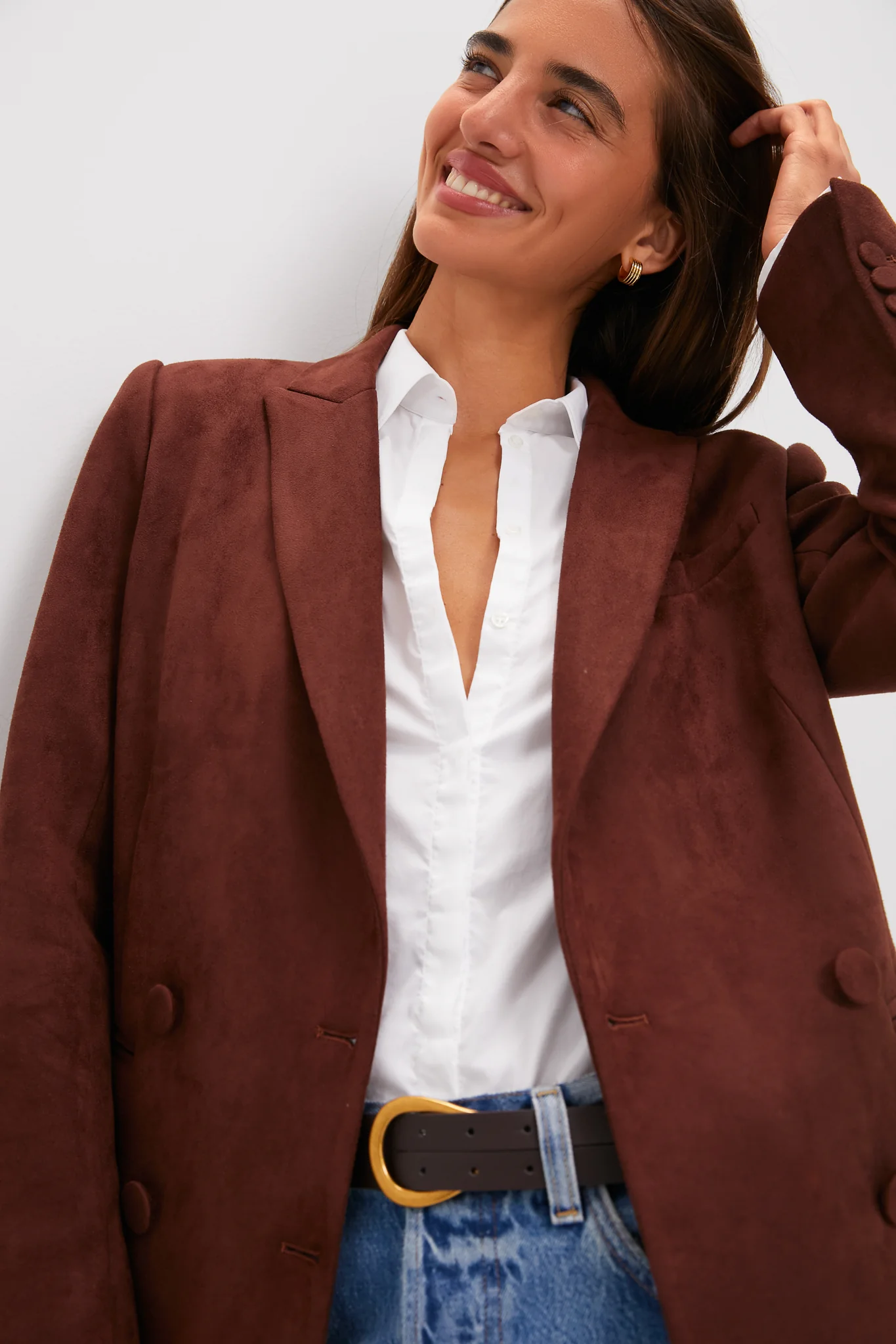 Deep Mocha Vegan Suede Diana Blazer - Image 5
