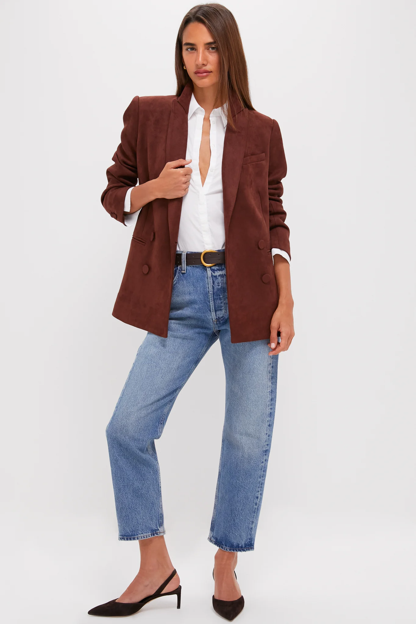Deep Mocha Vegan Suede Diana Blazer - Image 6