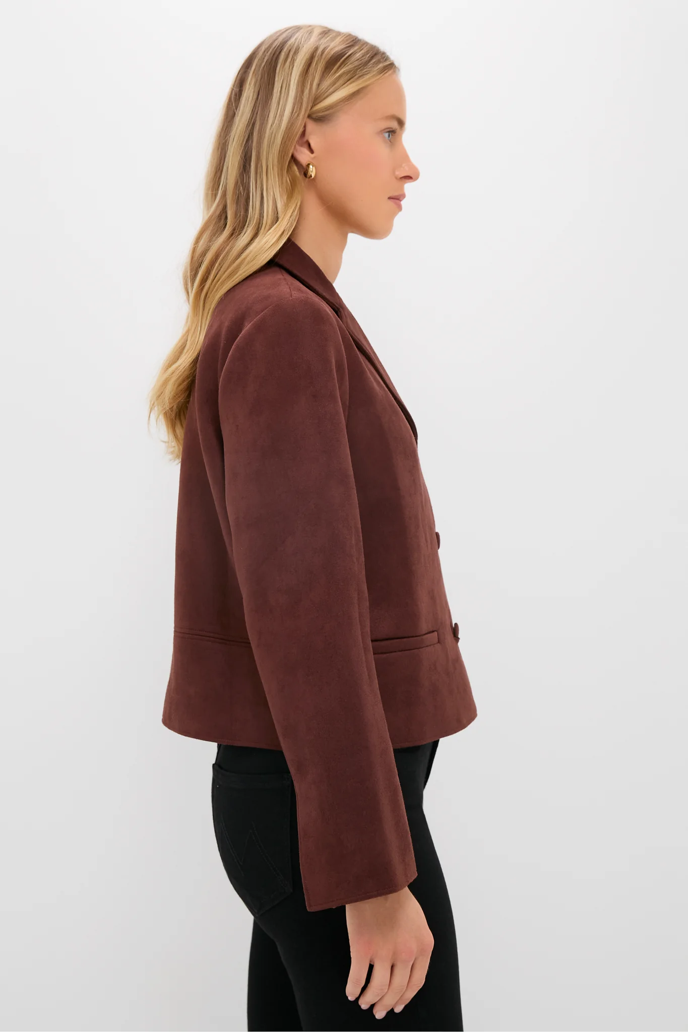 Deep Mocha Vegan Suede Zaria Jacket - Image 3