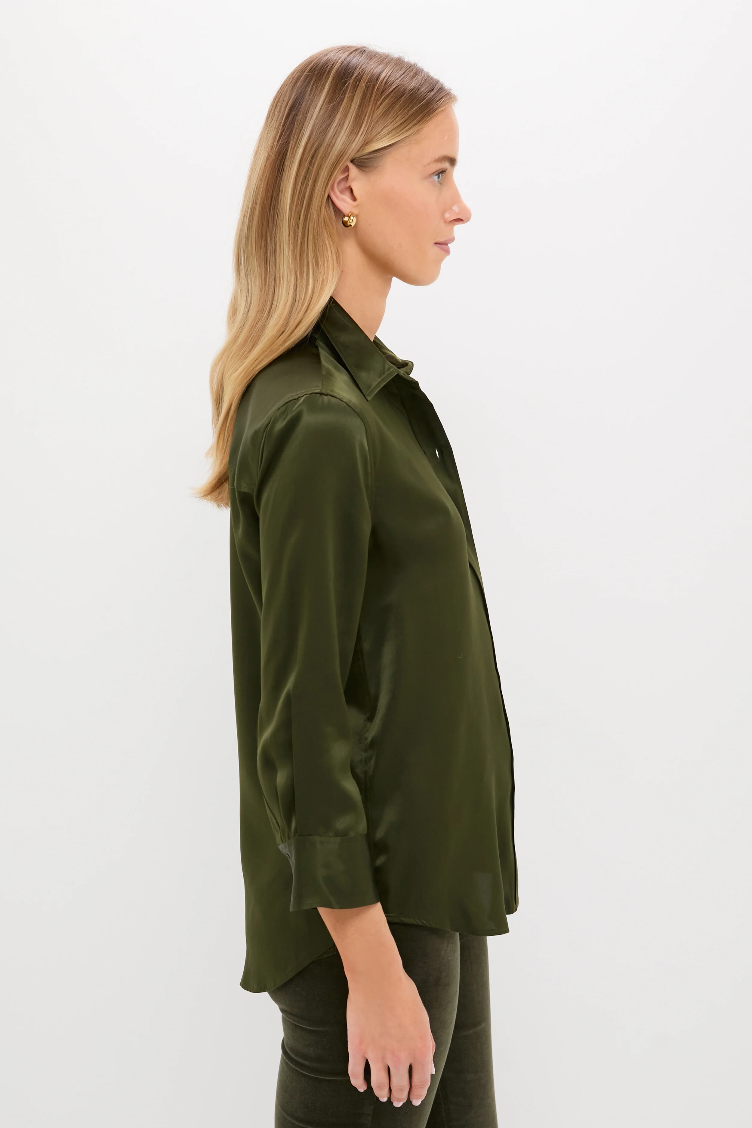 Deep Olive Dani 3/4 Sleeve Blouse - Image 3