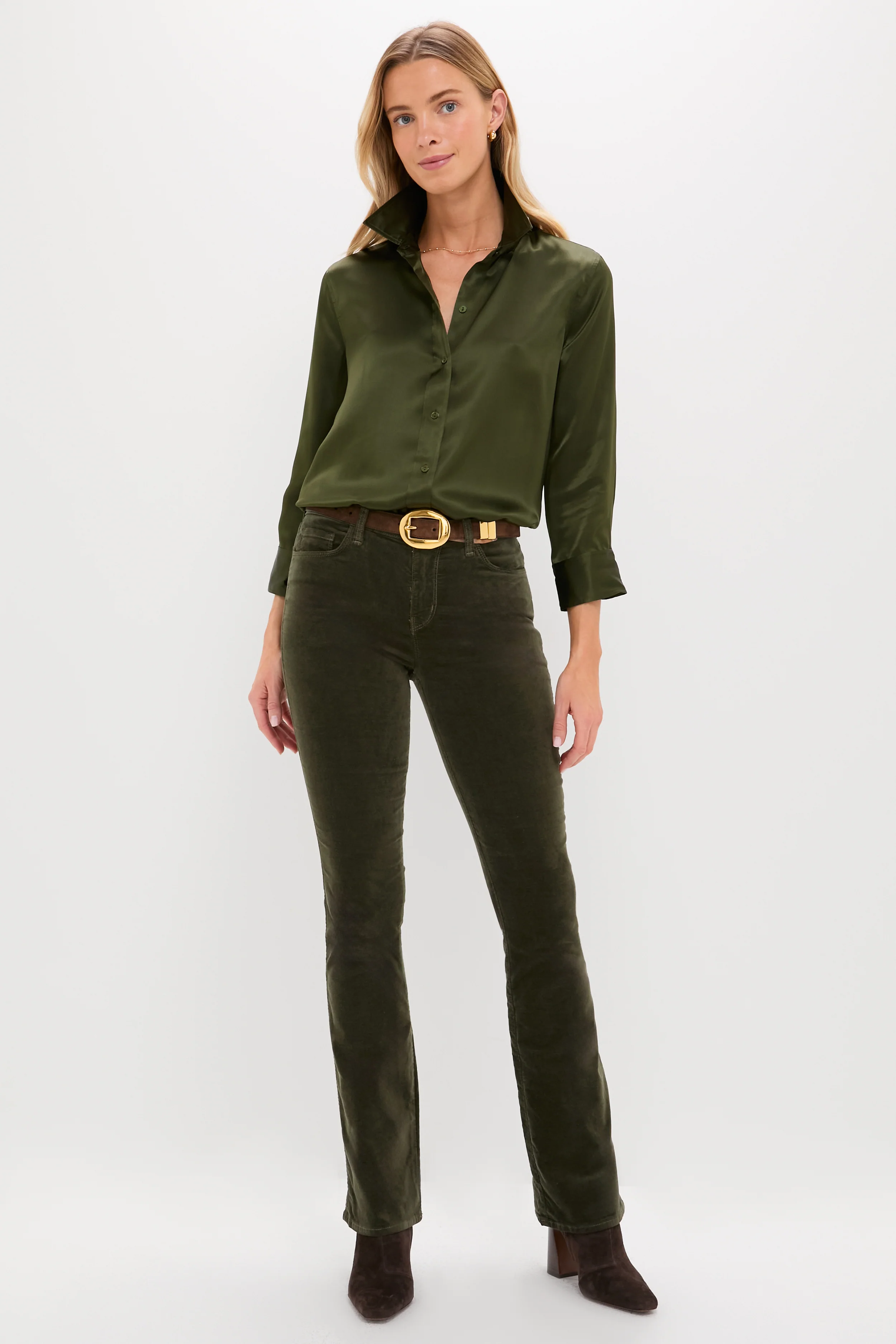 Deep Olive Dani 3/4 Sleeve Blouse - Image 6