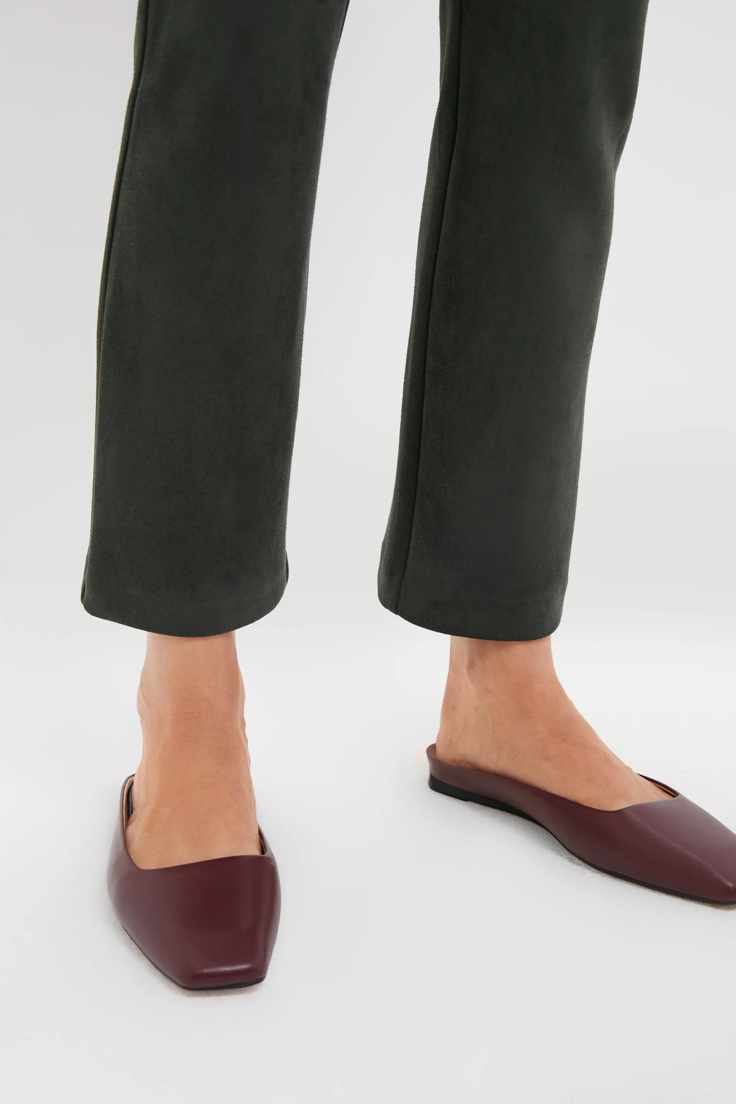 Deep Olive Vegan Suede Ashford Pants - Image 5