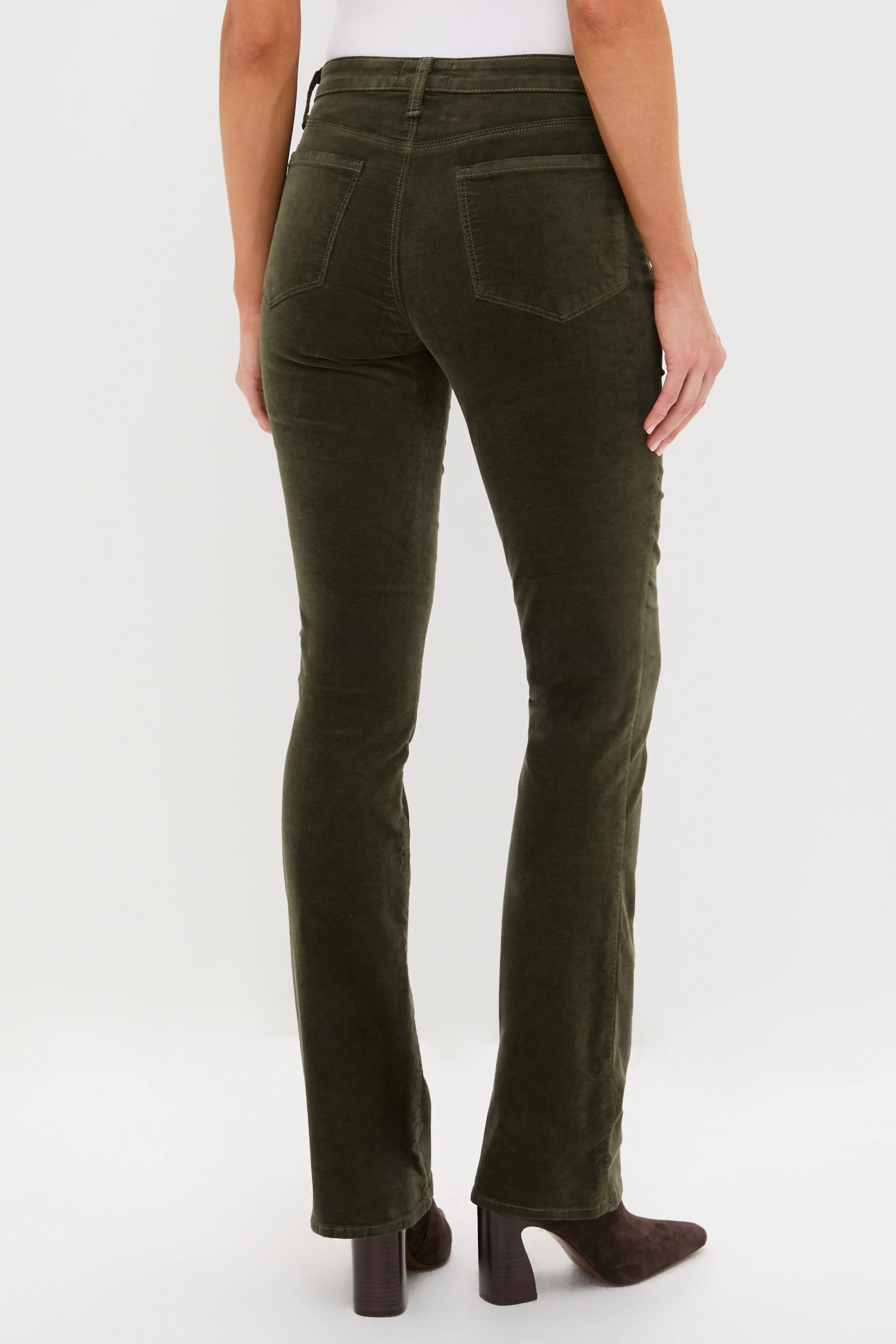 Deep Olive Velvet Stevie High Rise Straight - Image 4
