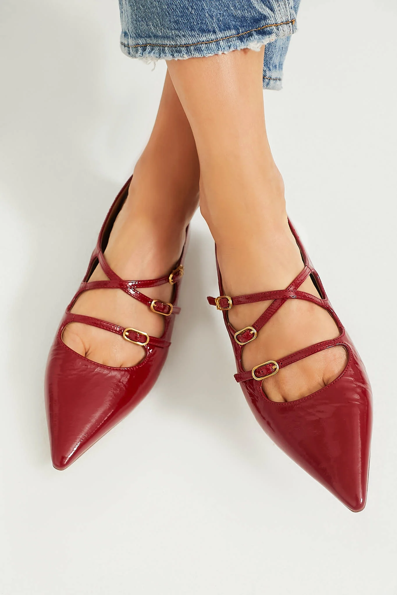 Deep Scarlet Cass Flats - Image 3