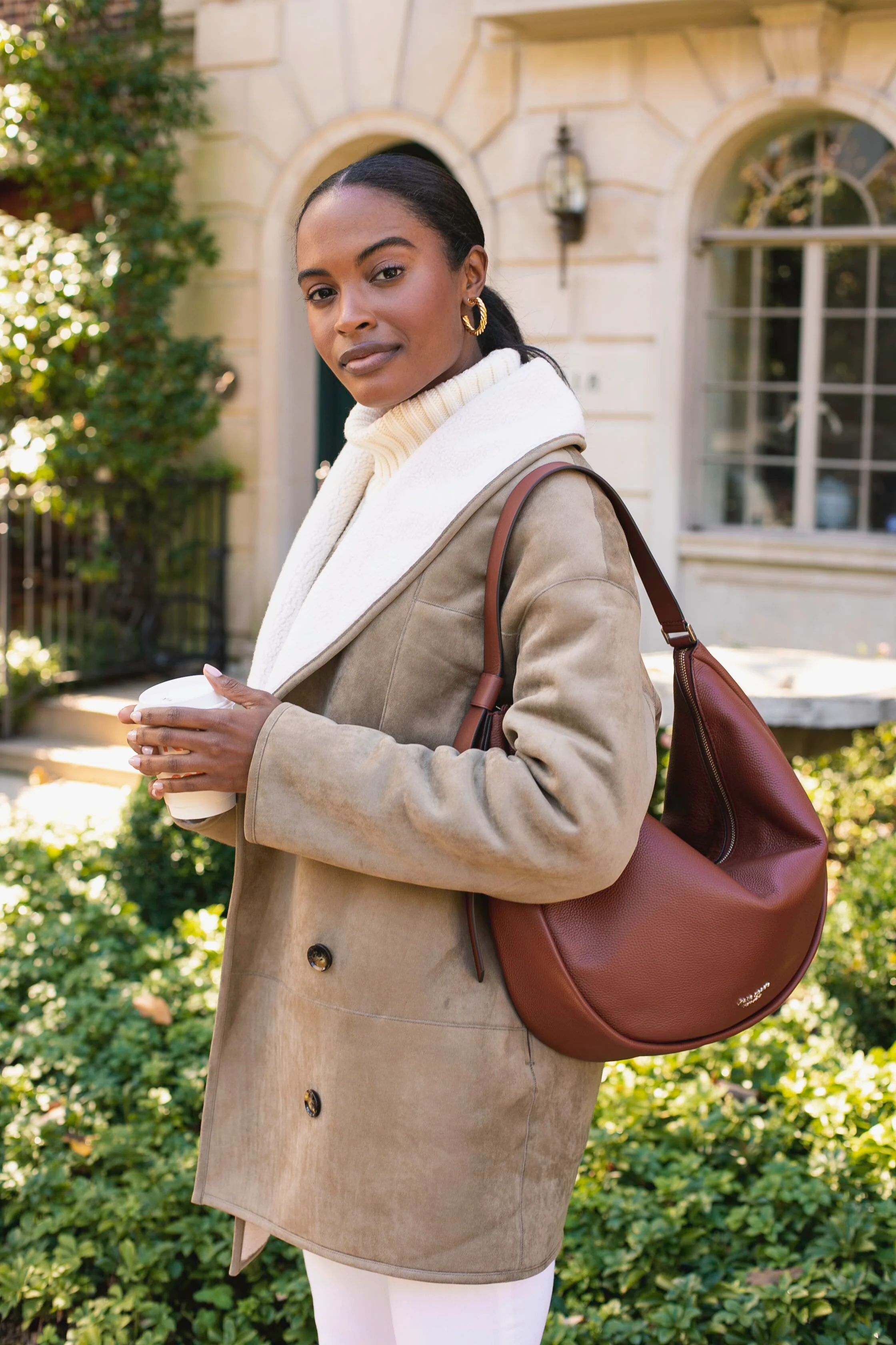 Deep Umber Smile Large Shoulder Bag - Image 3