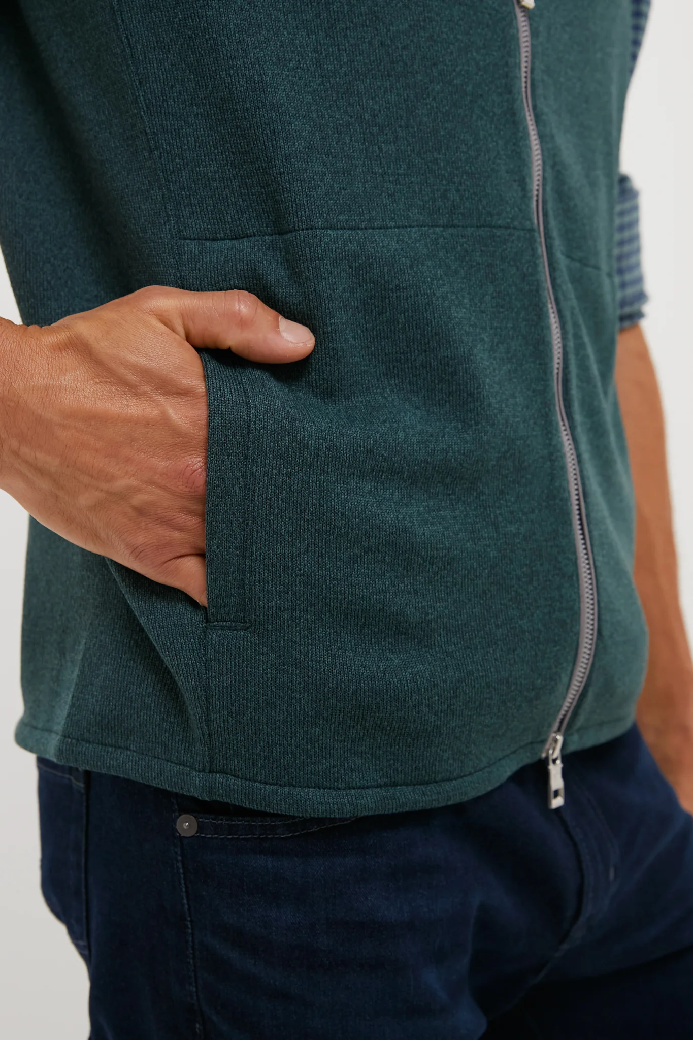 Deep Verdant Crown Sweater Fleece Vest - Image 5
