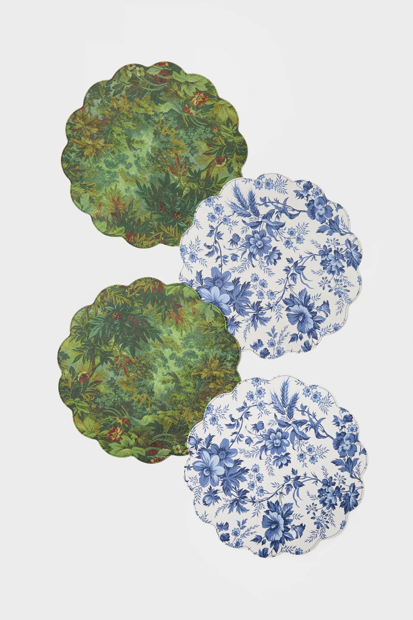 Delft Bloom and Forest Toile Reversible Wipeable Placemats Set of 4 - Image 3