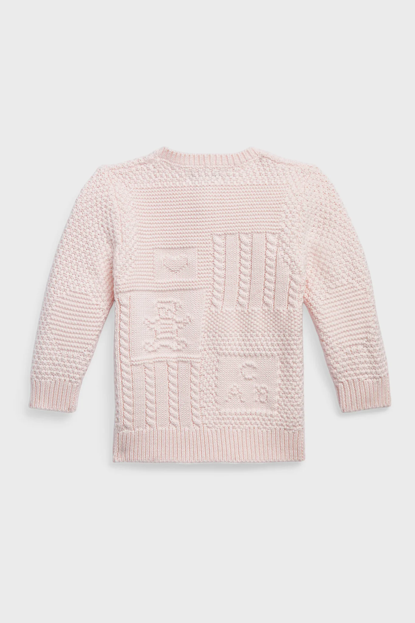 Delicate Pink Long-Sleeve Organic Cotton Novelty Bear Cardigan - Image 2
