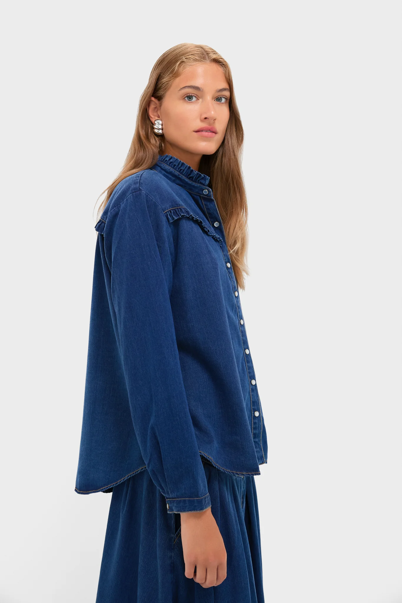 Denim Blue Pierce Button Down - Image 3