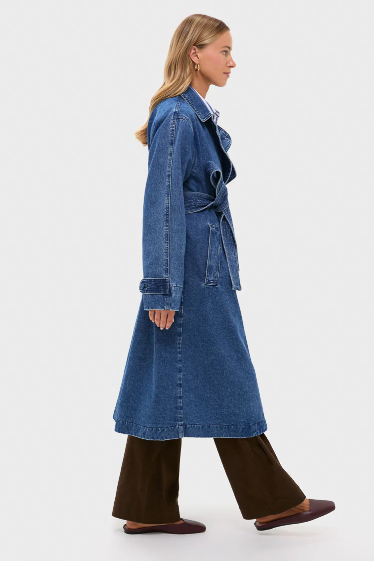 Denim Cillian Trench Coat - Image 3