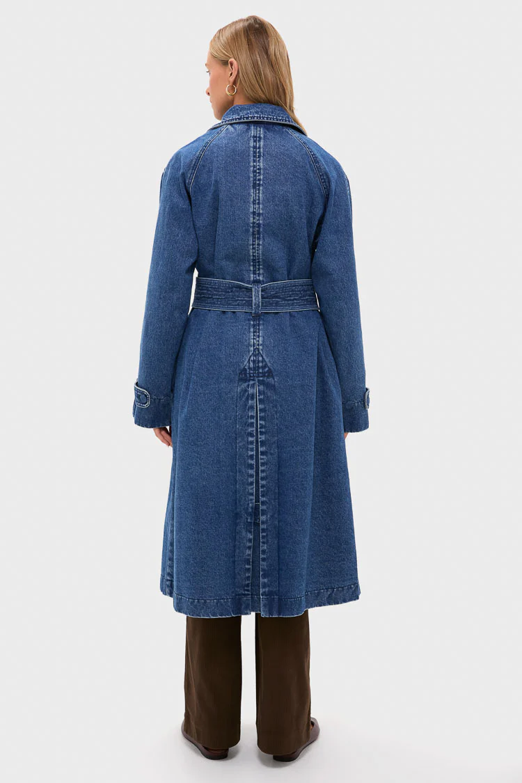 Denim Cillian Trench Coat - Image 4