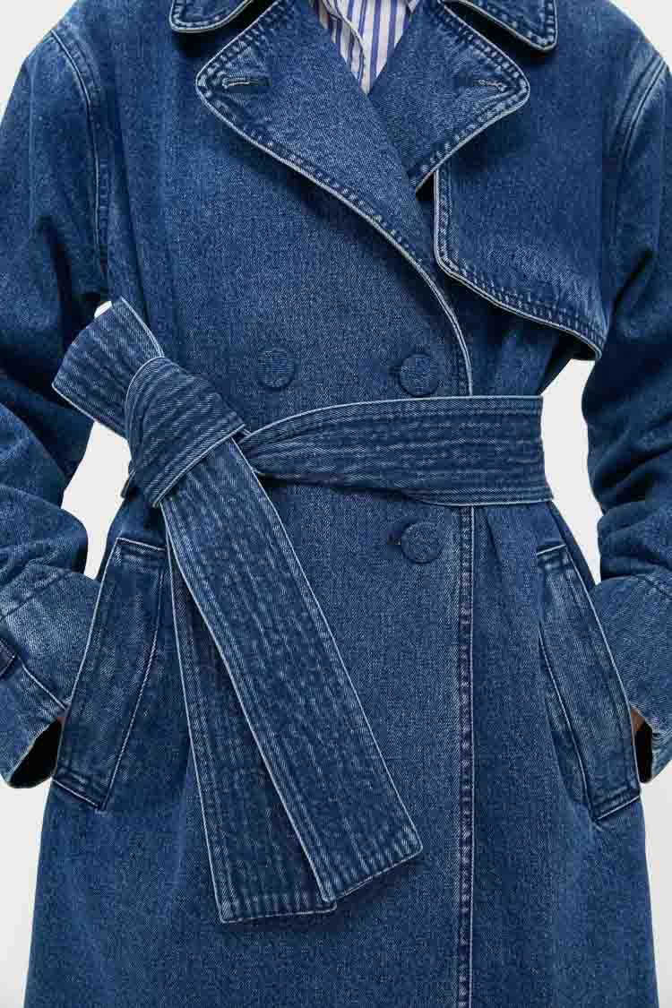 Denim Cillian Trench Coat - Image 6