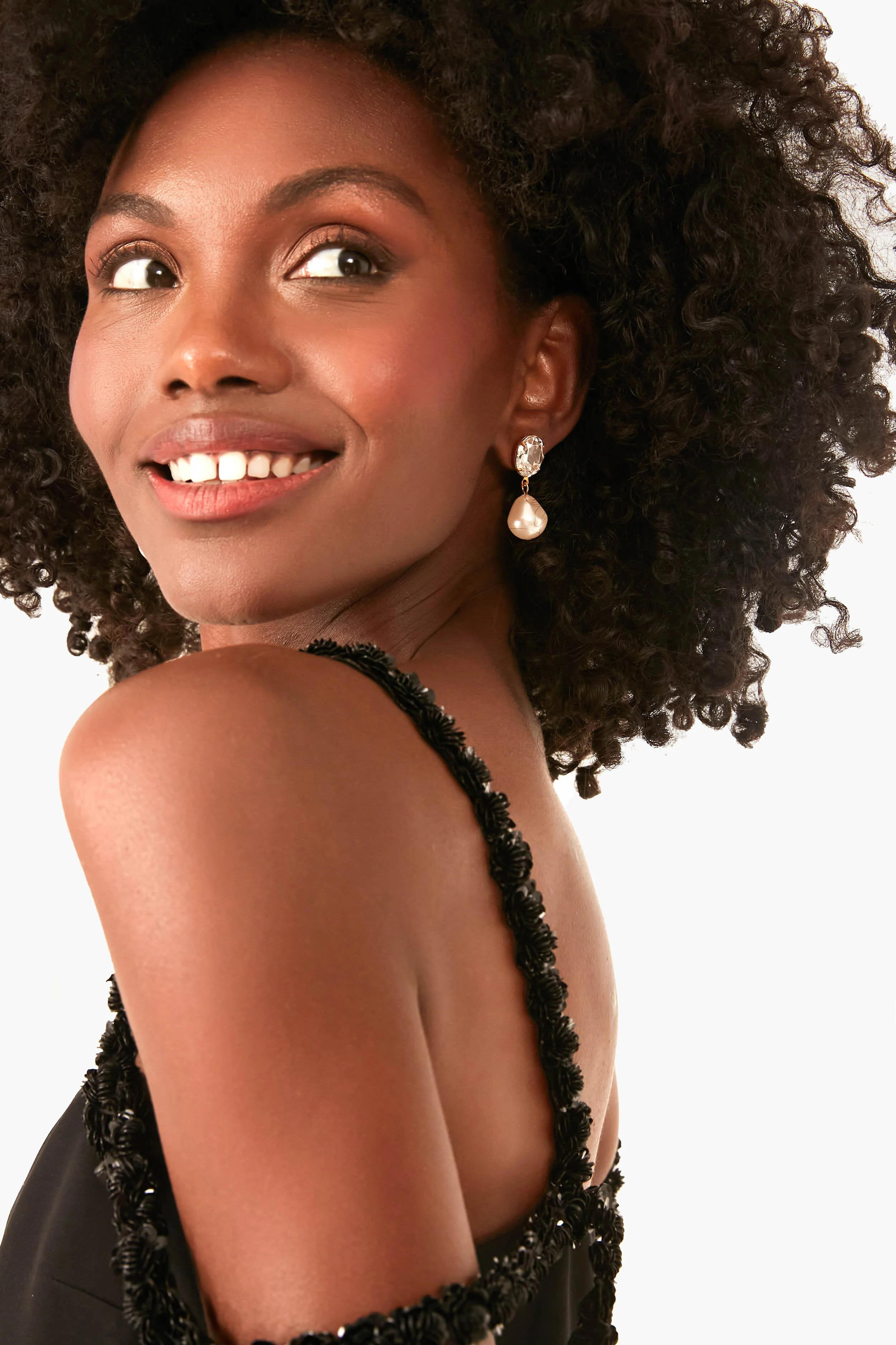 Diamond Tunis Pearl Drop Earrings - Image 2