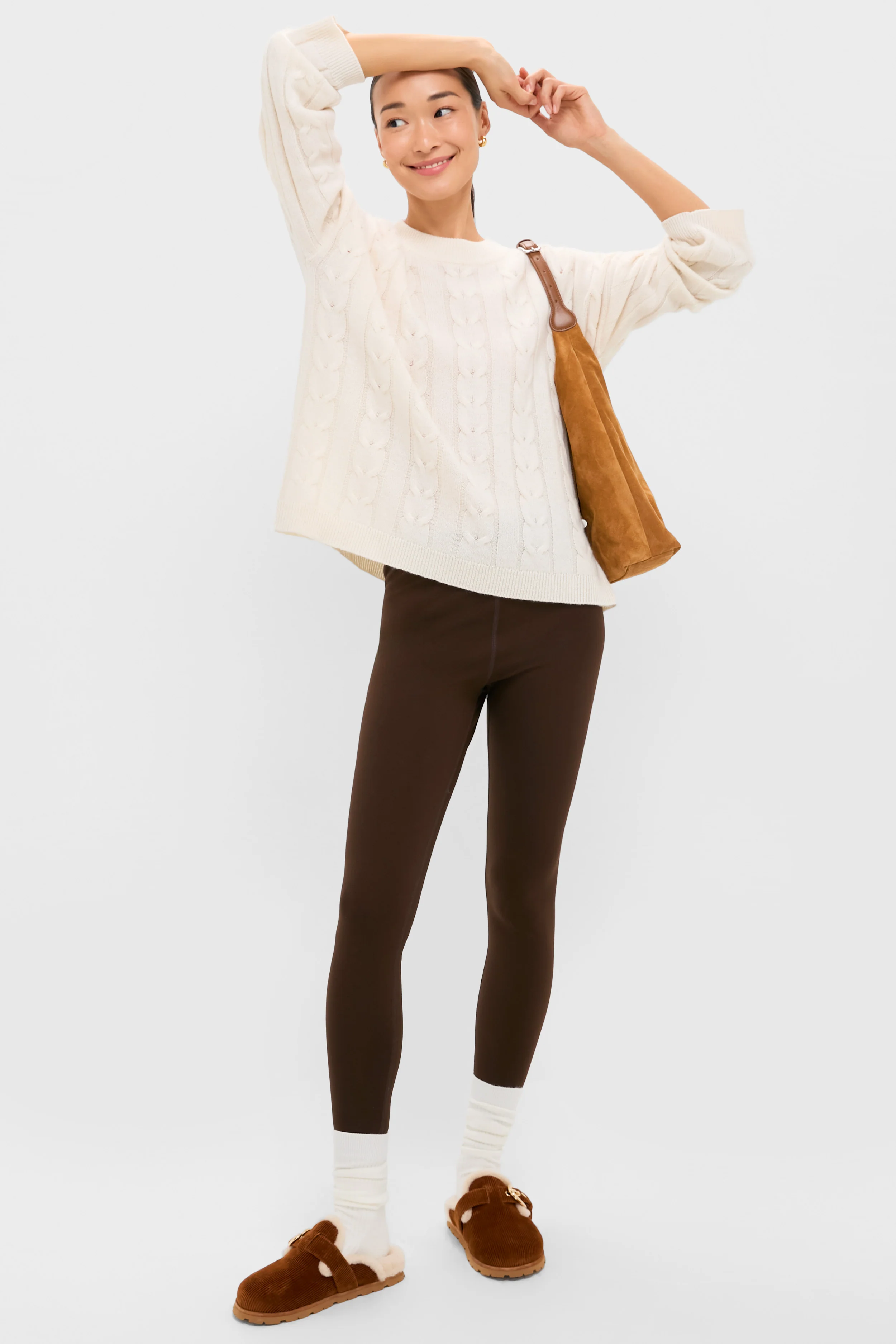 Doe and Vanilla Corduroy Velvet Chrystie Shearling Mules - Image 3