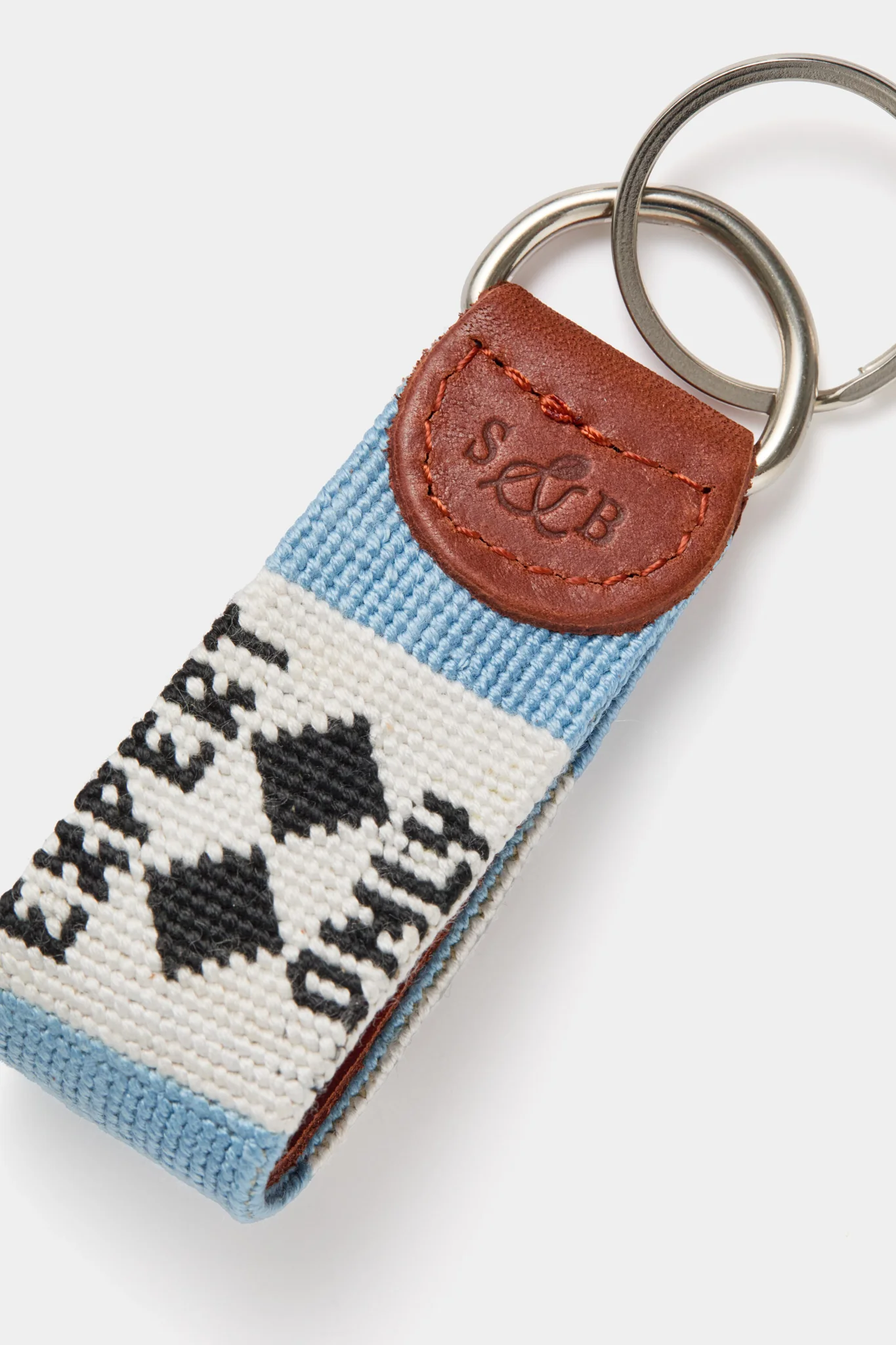 Double Black Diamond Needlepoint Key Fob - Image 2