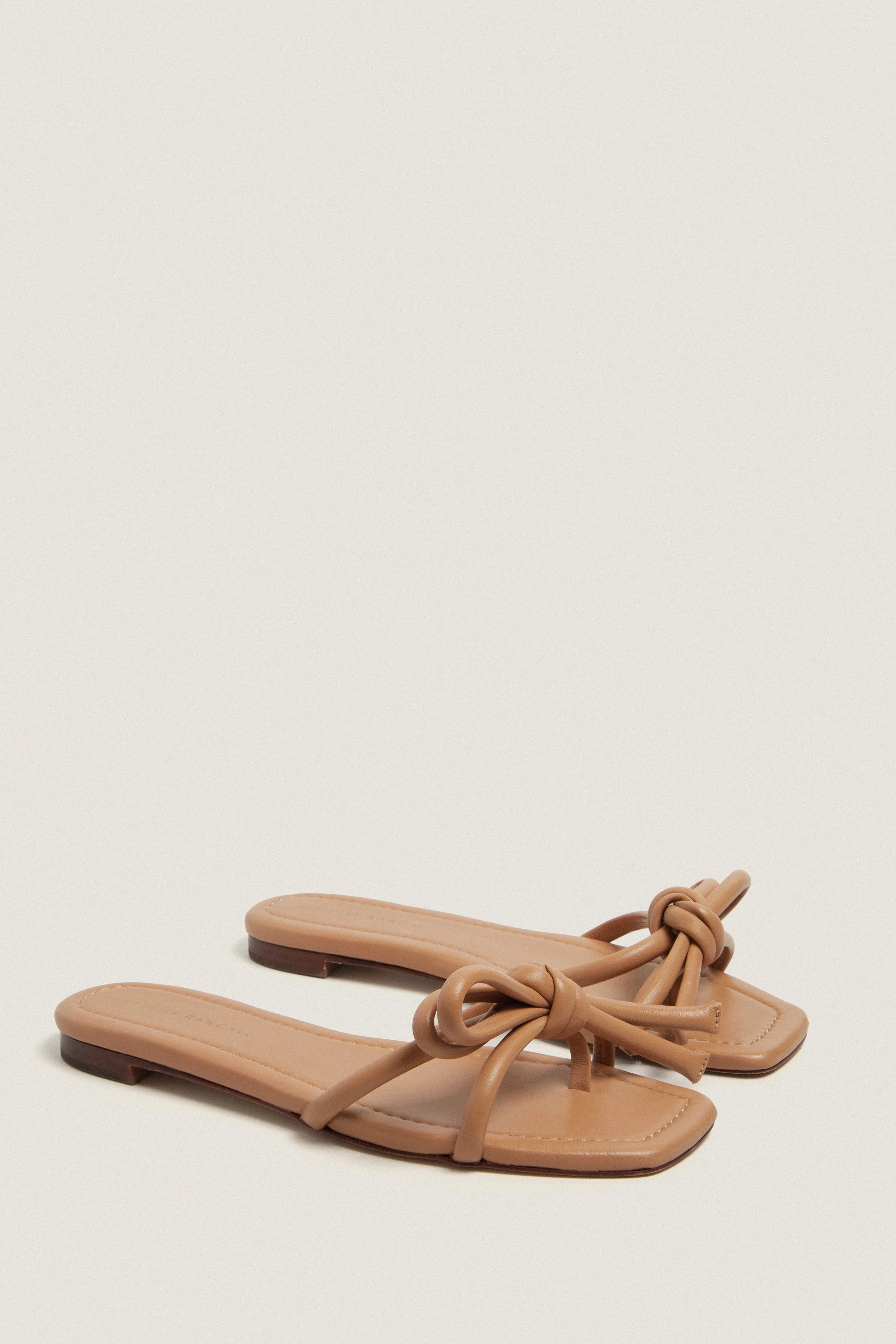 Dune Nappa Hadley Leather Bow Flat Sandal - Image 4
