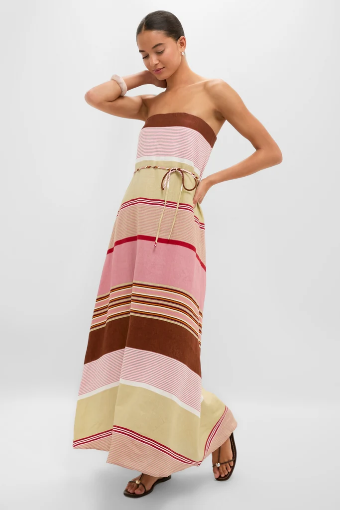Dust Mauve Barragan Stripe Yolina Maxi Dress