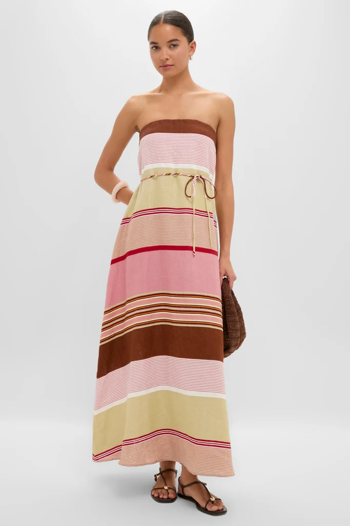 Dust Mauve Barragan Stripe Yolina Maxi Dress - Image 2