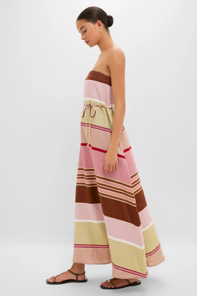 Dust Mauve Barragan Stripe Yolina Maxi Dress - Image 3