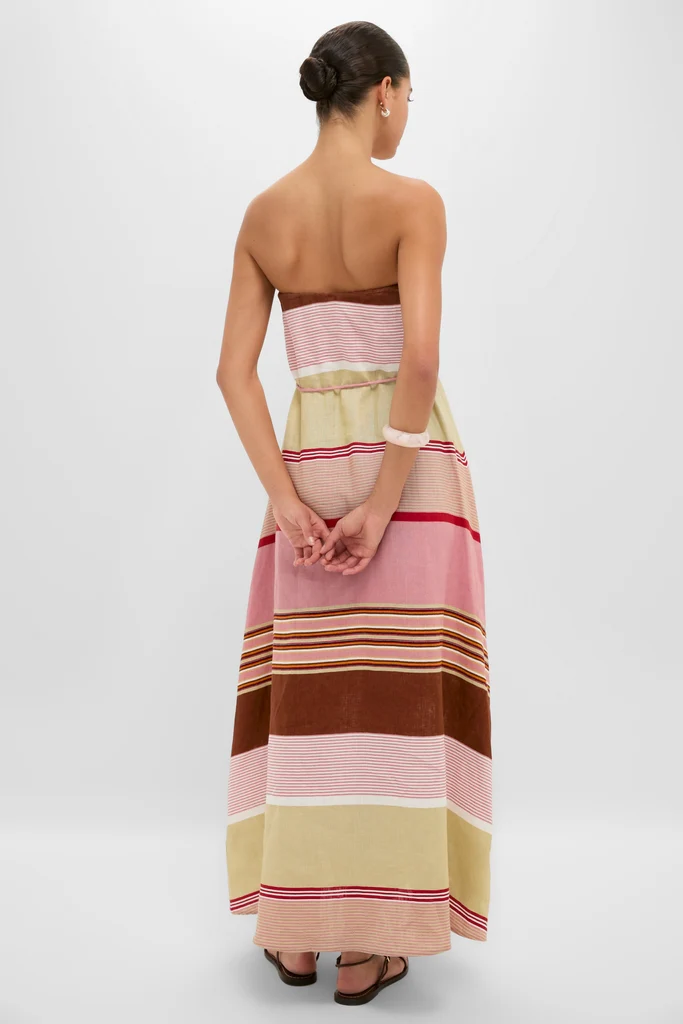 Dust Mauve Barragan Stripe Yolina Maxi Dress - Image 4