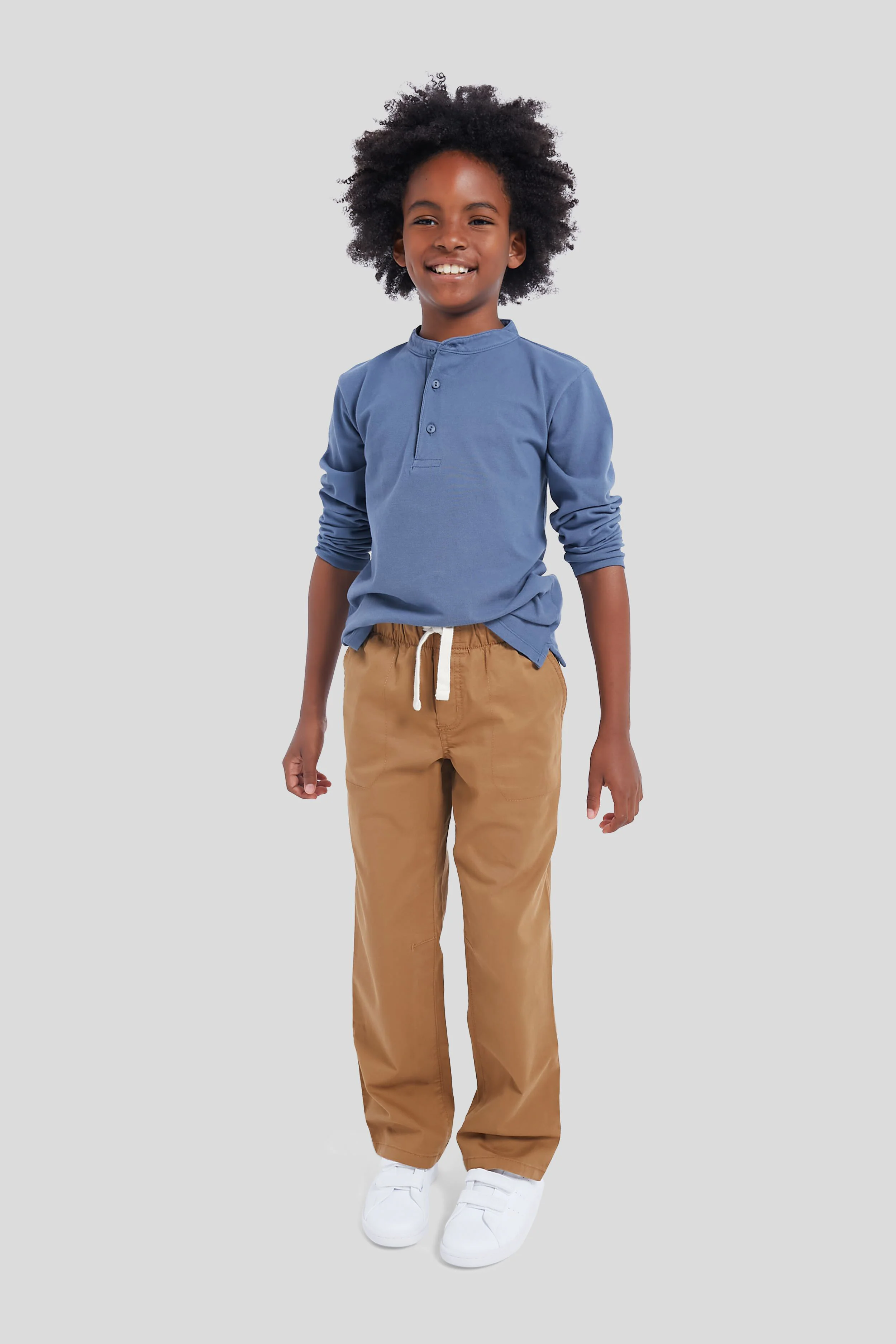 Dusty Blue Alcomo Long Sleeve Boy Polo - Image 2