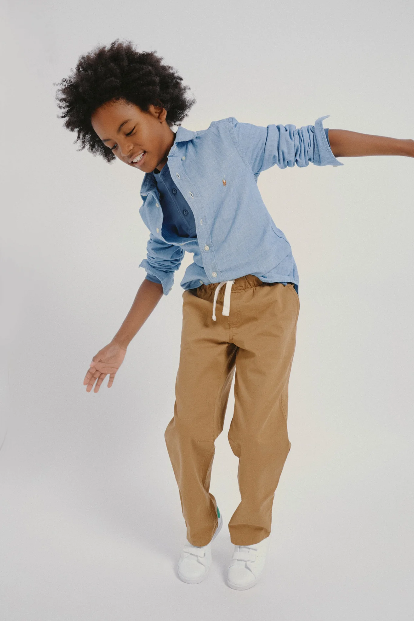 Dusty Blue Alcomo Long Sleeve Boy Polo - Image 3
