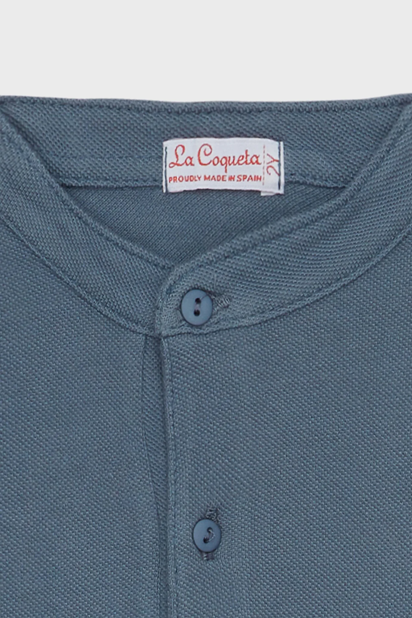 Dusty Blue Alcomo Long Sleeve Boy Polo - Image 4