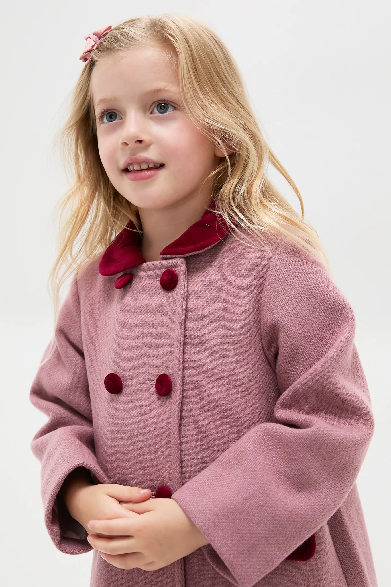 Dusty Pink Arrieta Girl Coat - Image 2