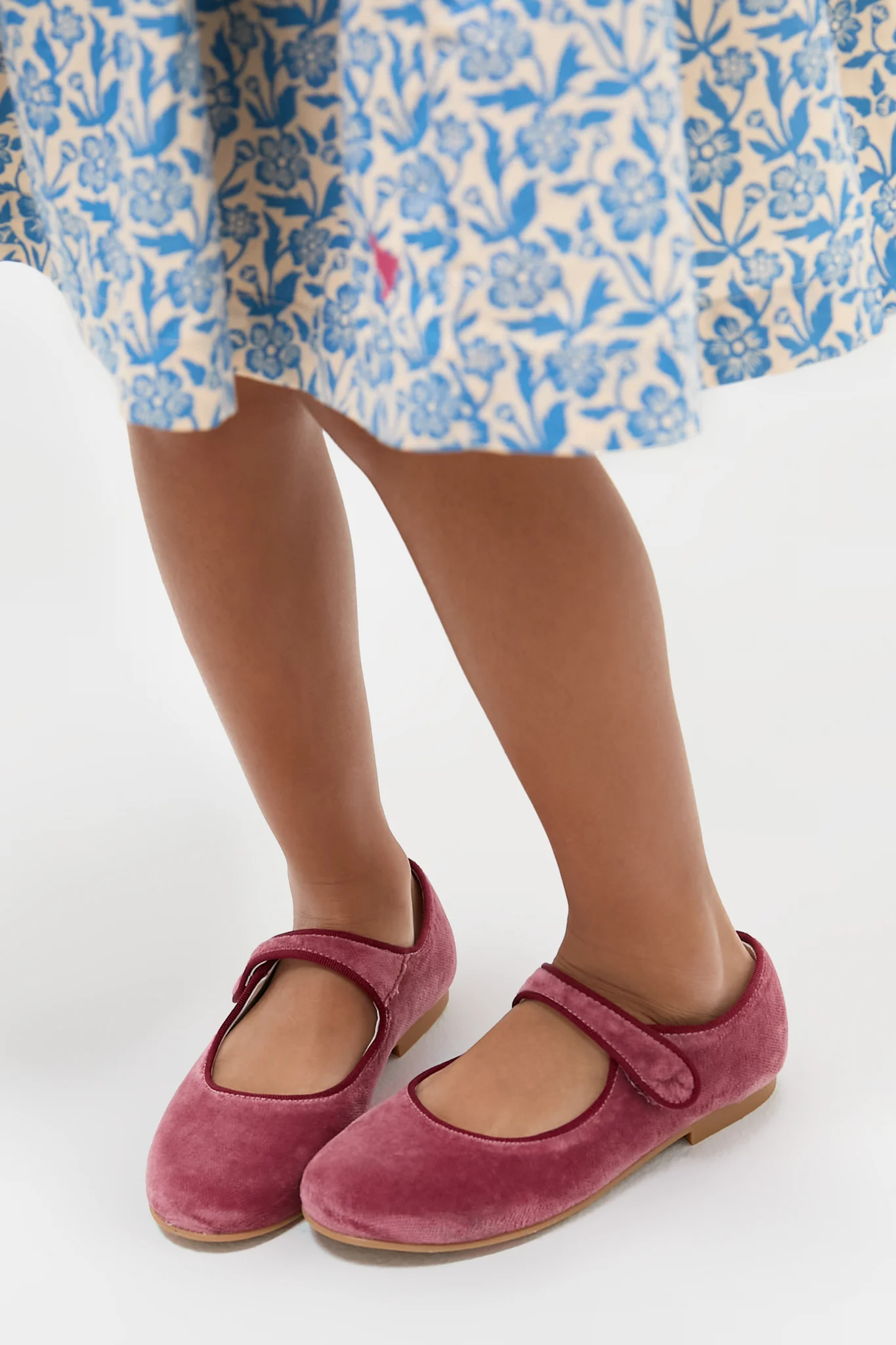 Dusty Pink Girl Velvet Mary Janes - Image 2