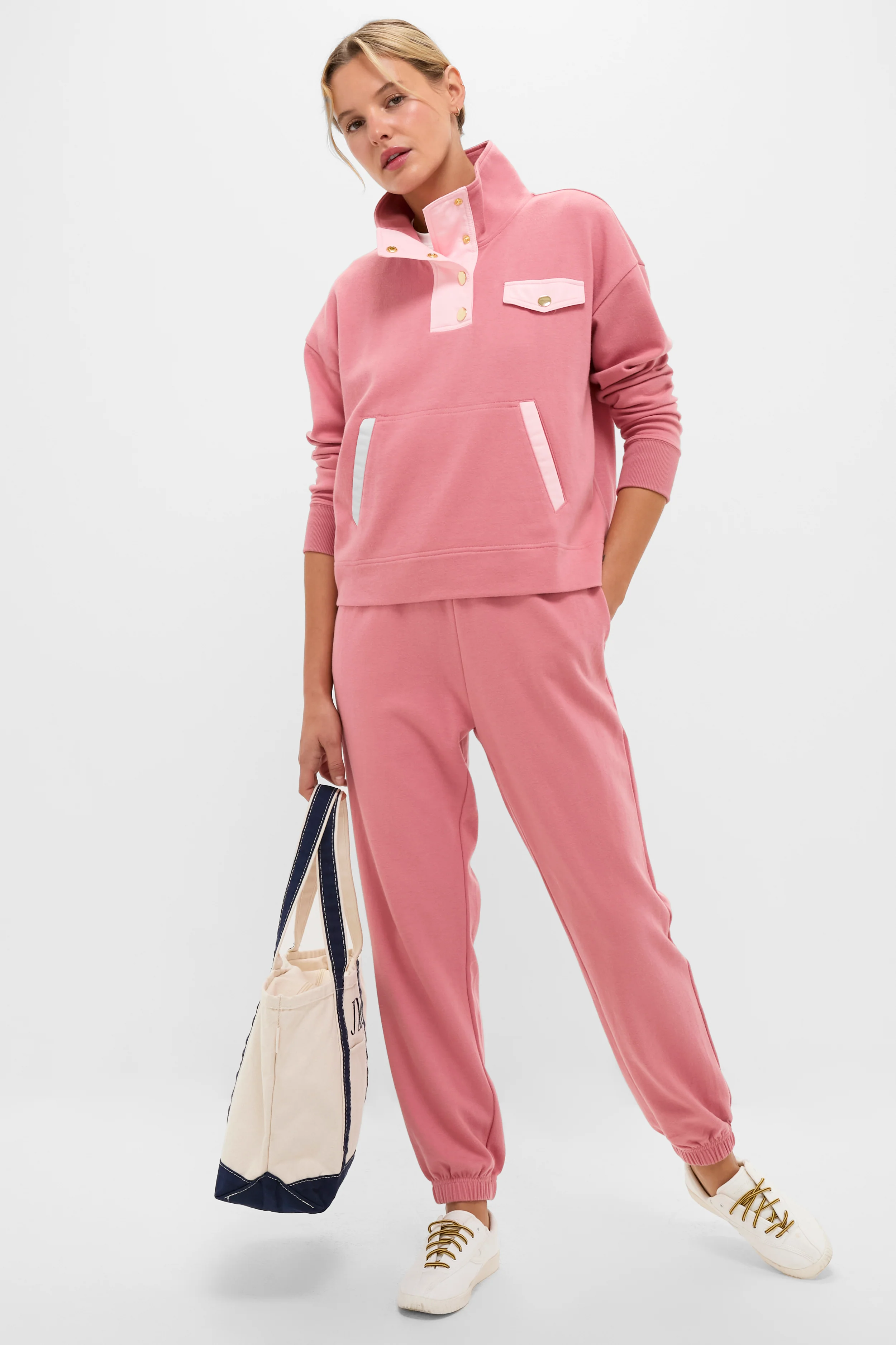 Dusty Rose Snap Neck Bailey Pullover - Image 2