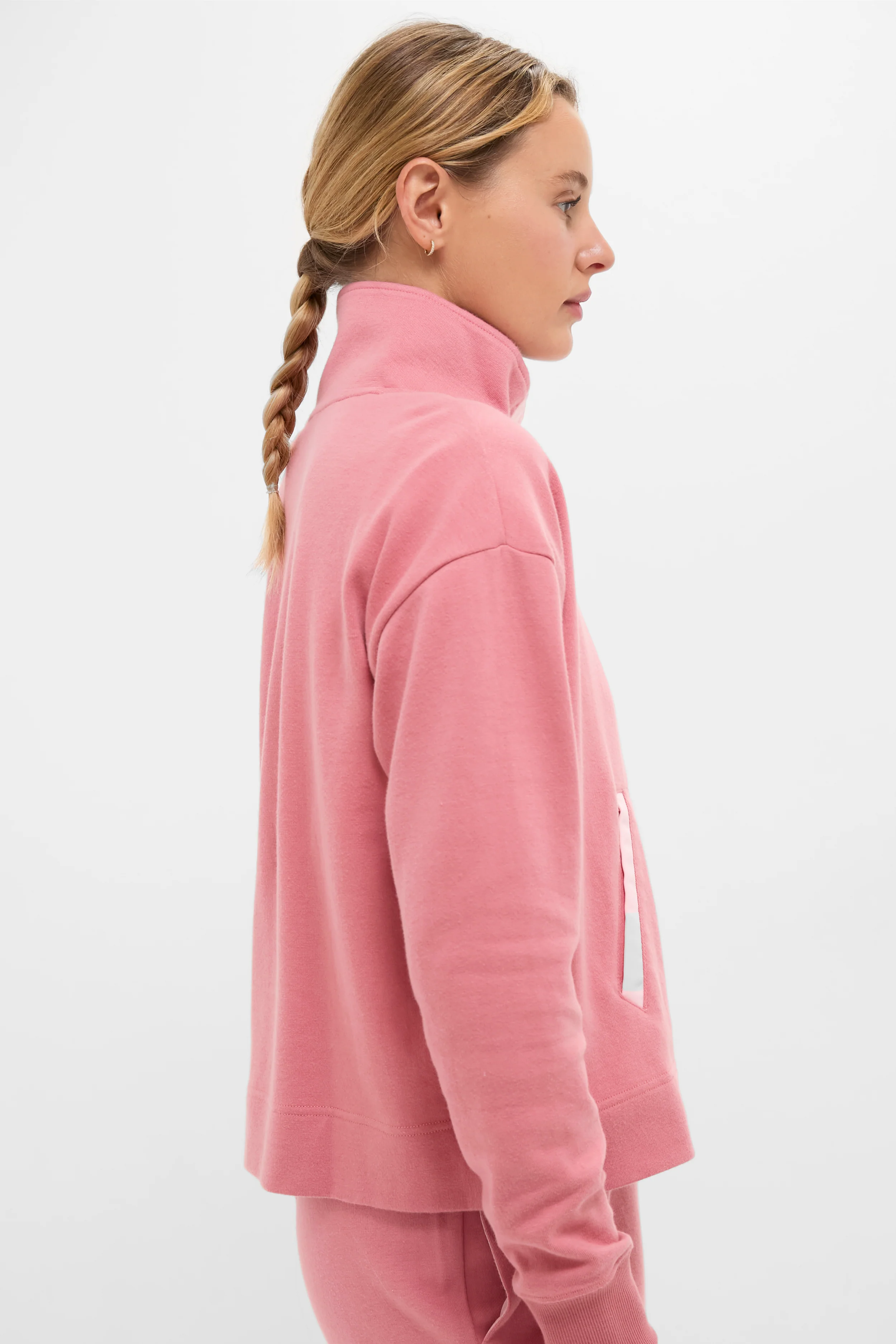 Dusty Rose Snap Neck Bailey Pullover - Image 3