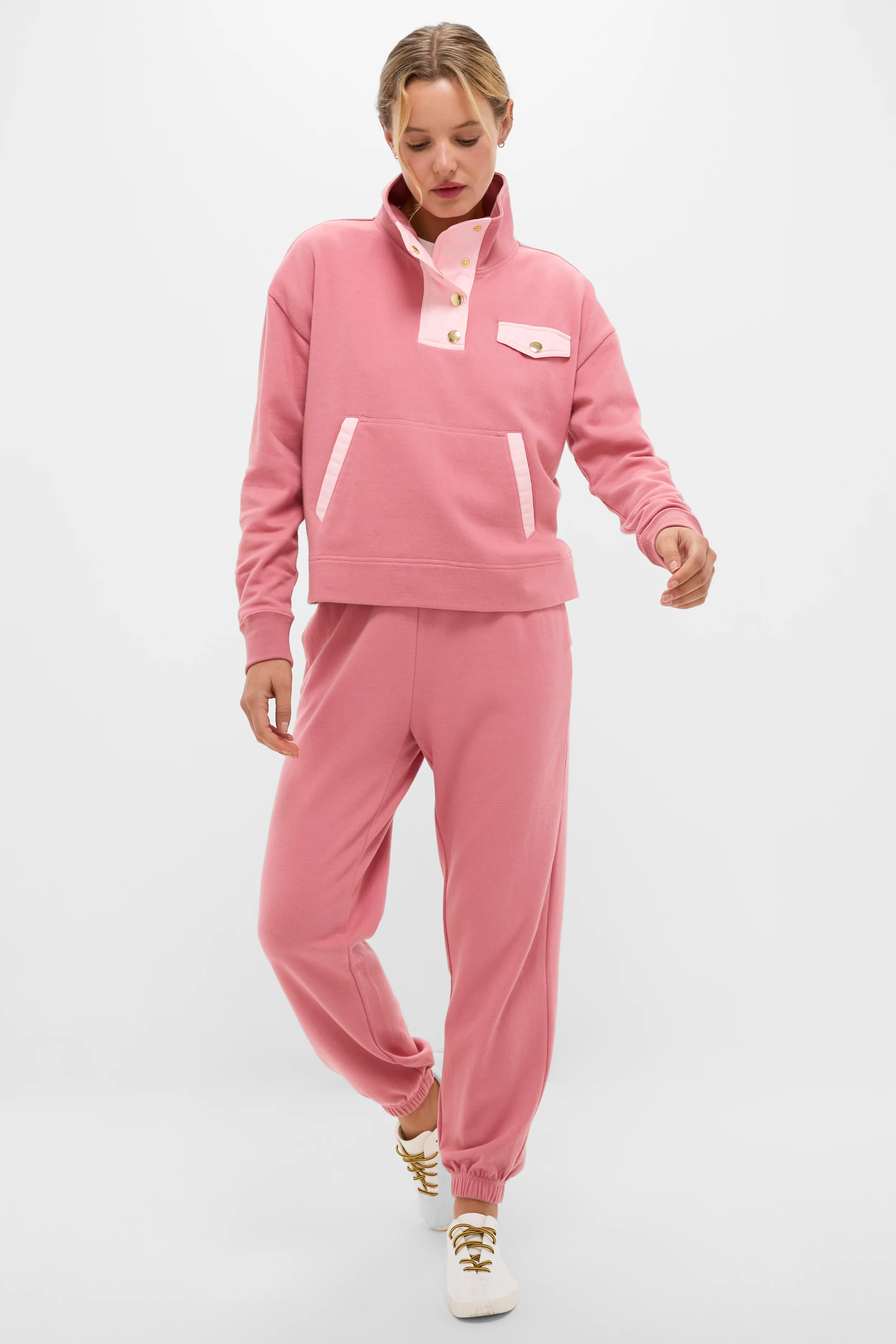 Dusty Rose Snap Neck Bailey Pullover - Image 6