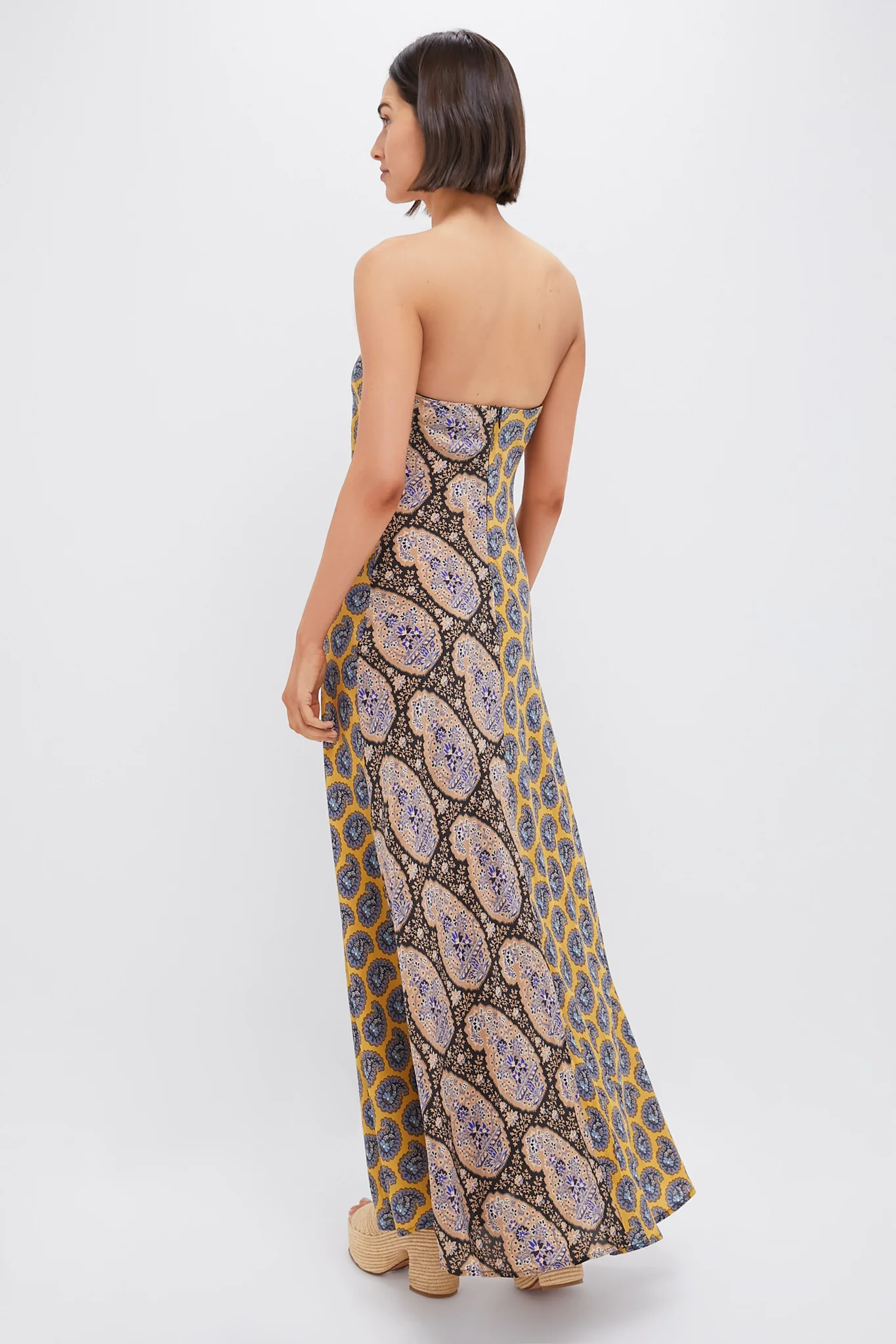 Earthy Patchwork Pietro Silk Maxi Dress - Image 4