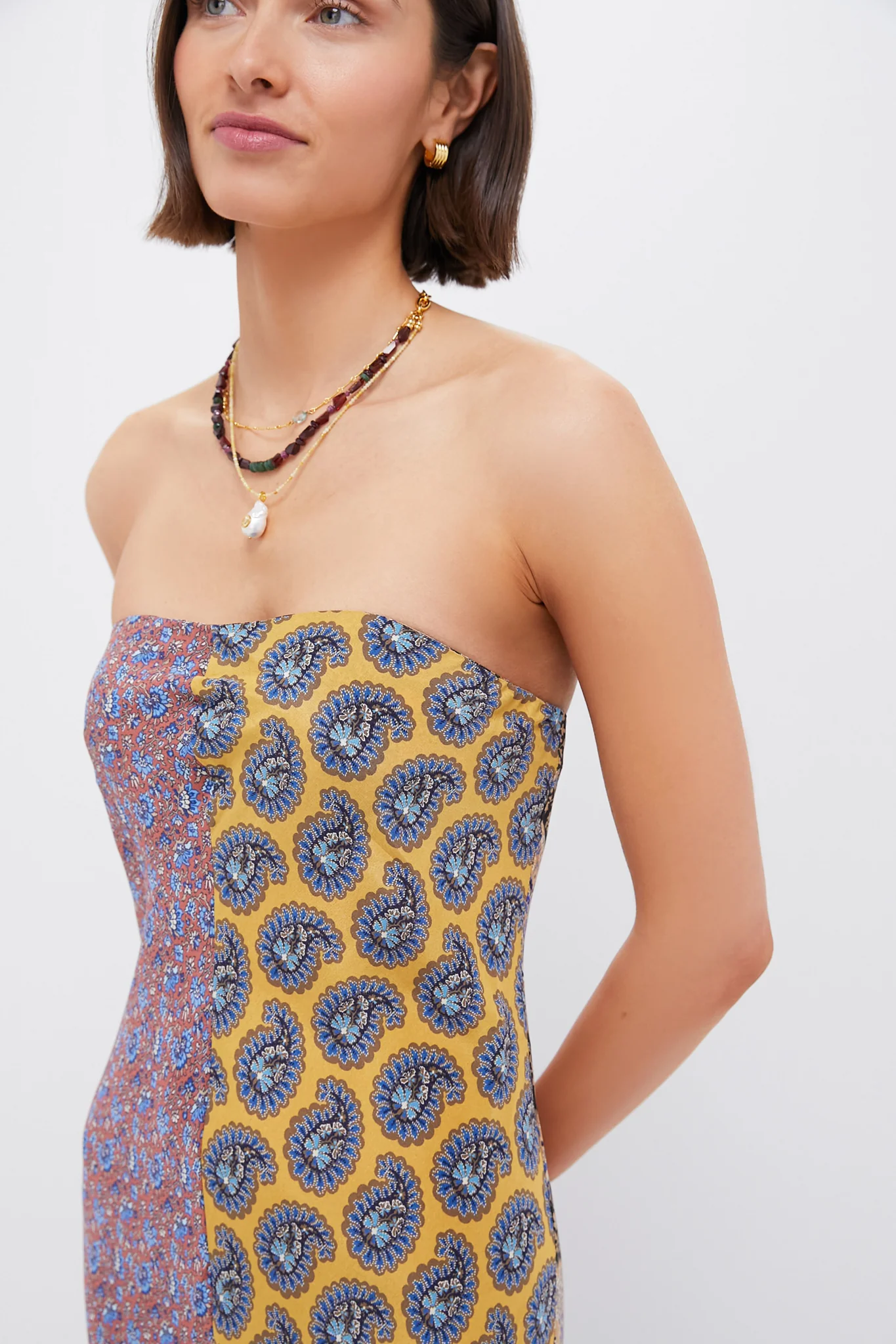 Earthy Patchwork Pietro Silk Maxi Dress - Image 5