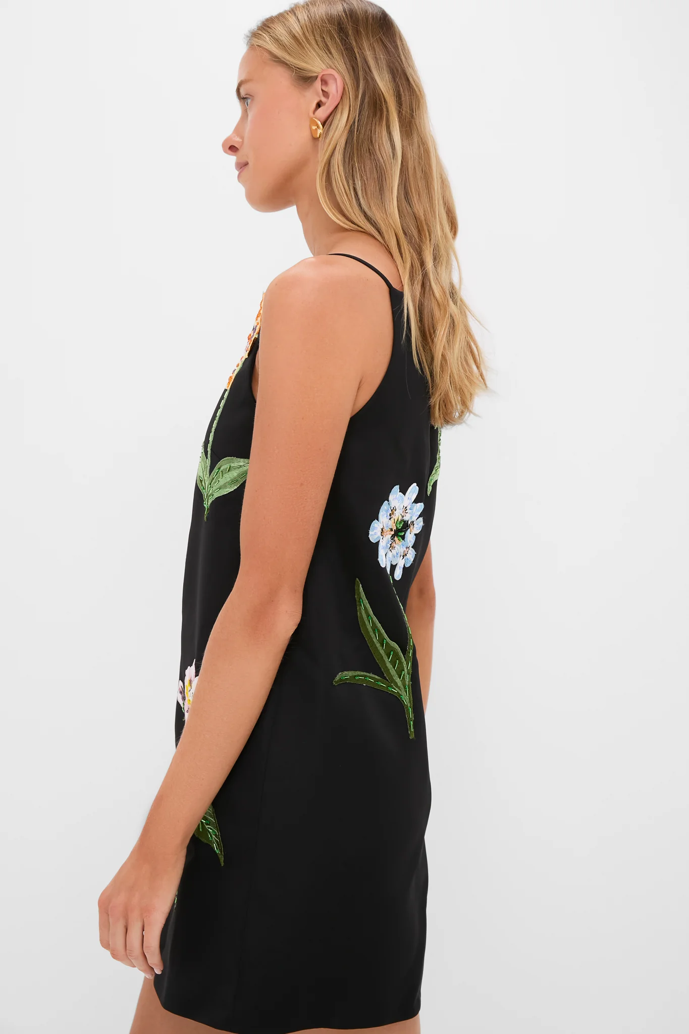 Ebony Botanical Print Leia Embroidery Mini Dress - Image 3