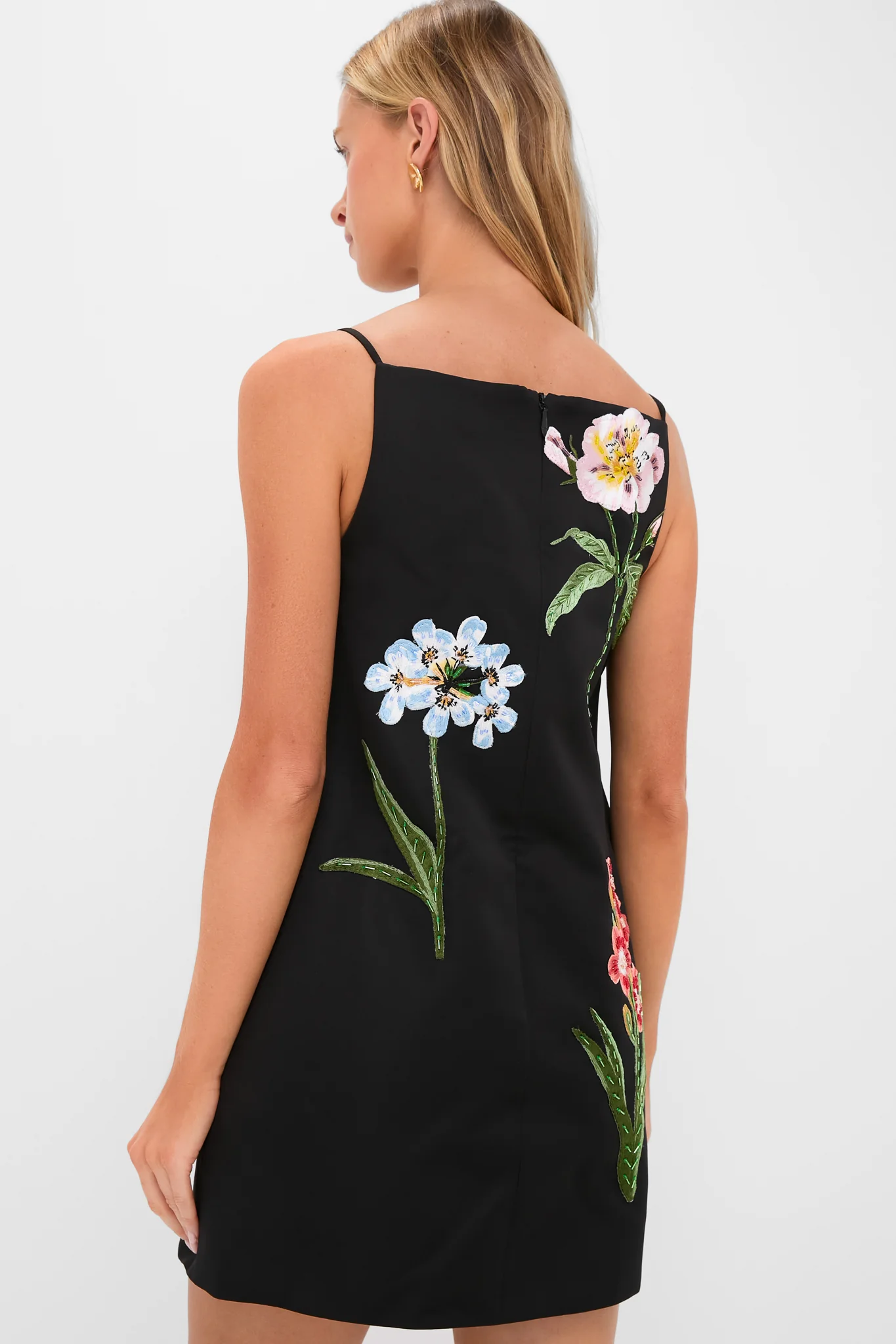 Ebony Botanical Print Leia Embroidery Mini Dress - Image 4