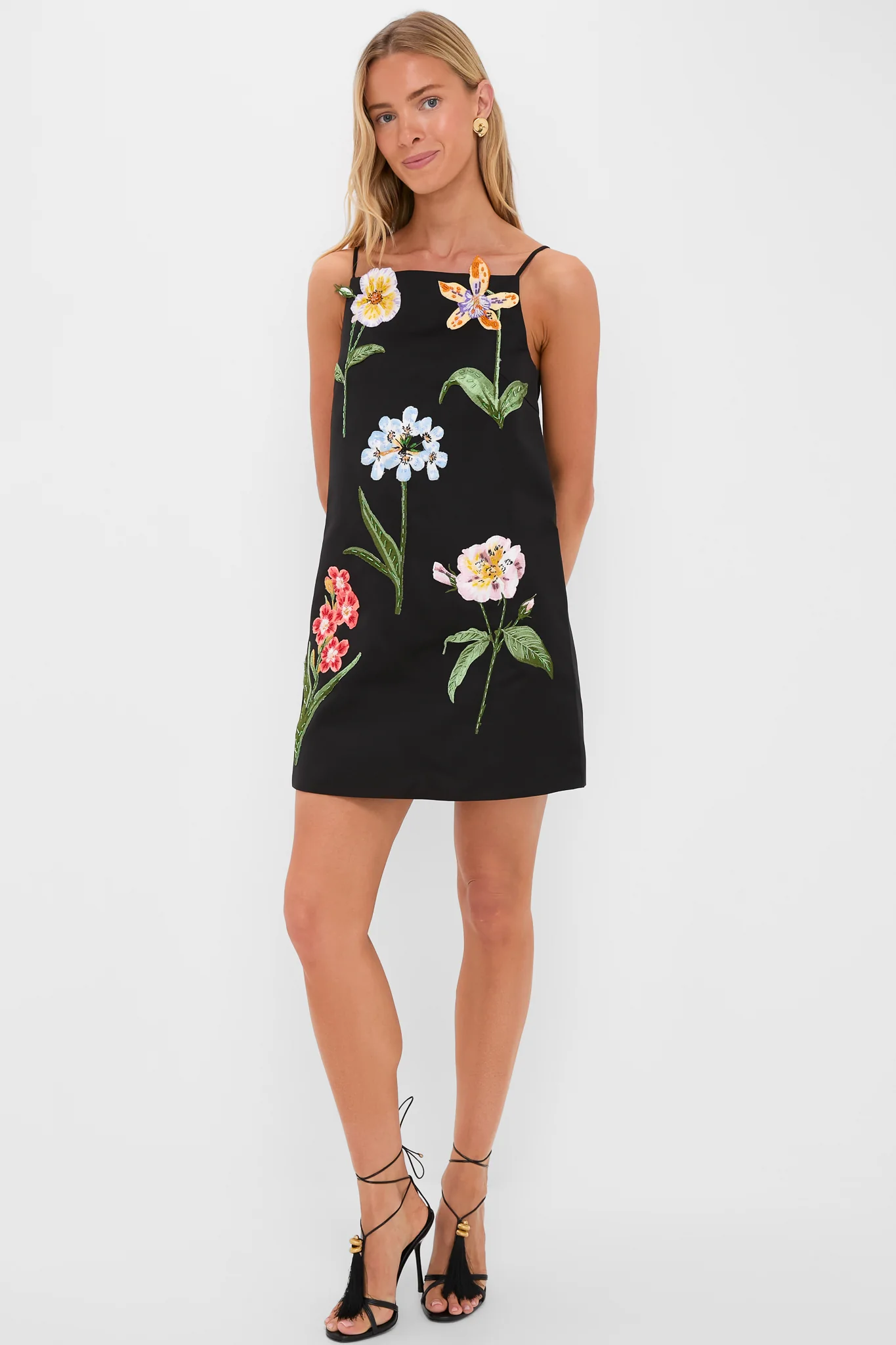 Ebony Botanical Print Leia Embroidery Mini Dress - Image 6